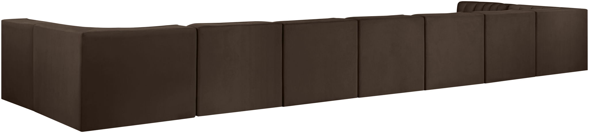 Rummi - Armless Velvet Performance Fabric Upholstered 9 Piece Modular Sectional