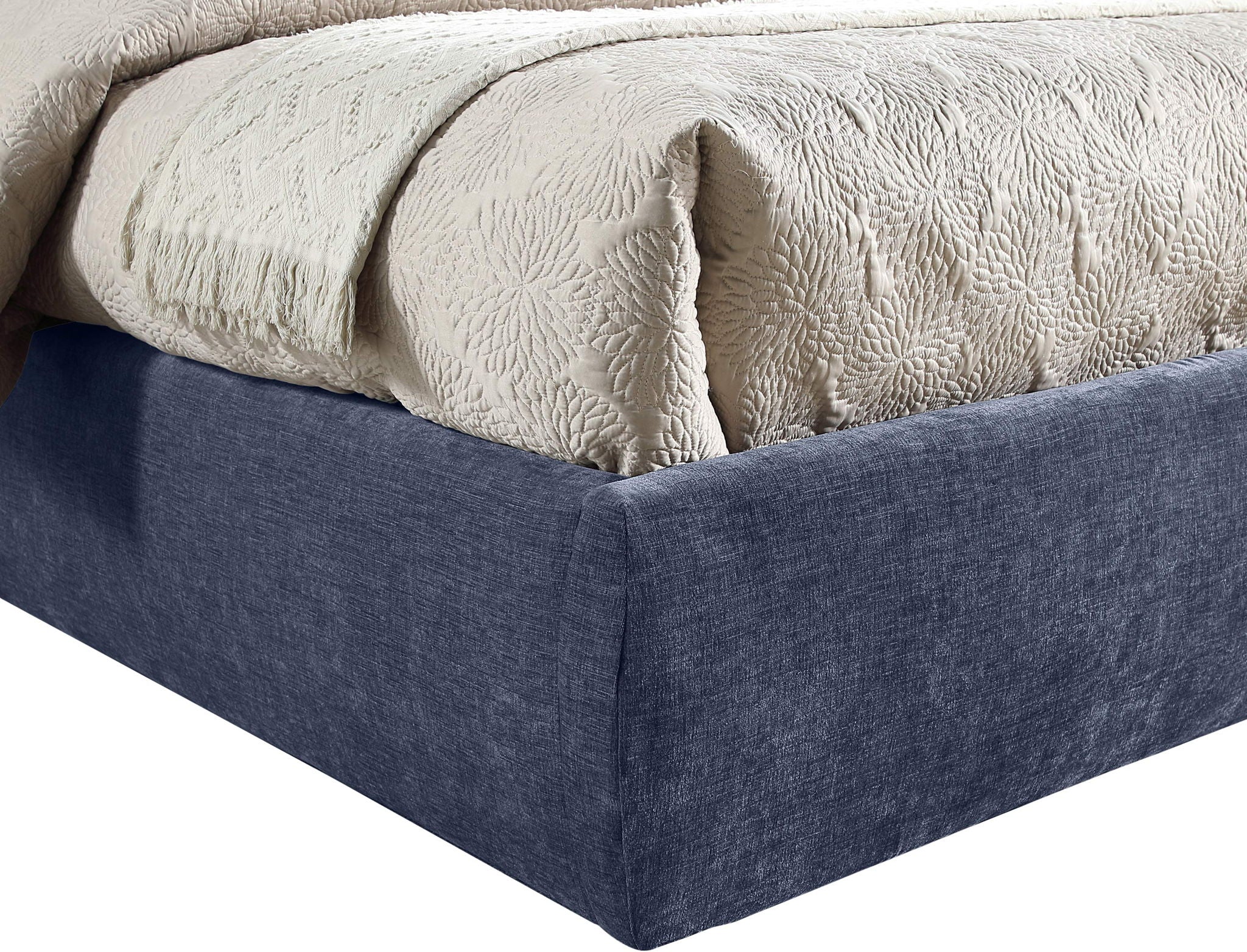 Adam - Chenille Fabric Bed With 52" Headboard