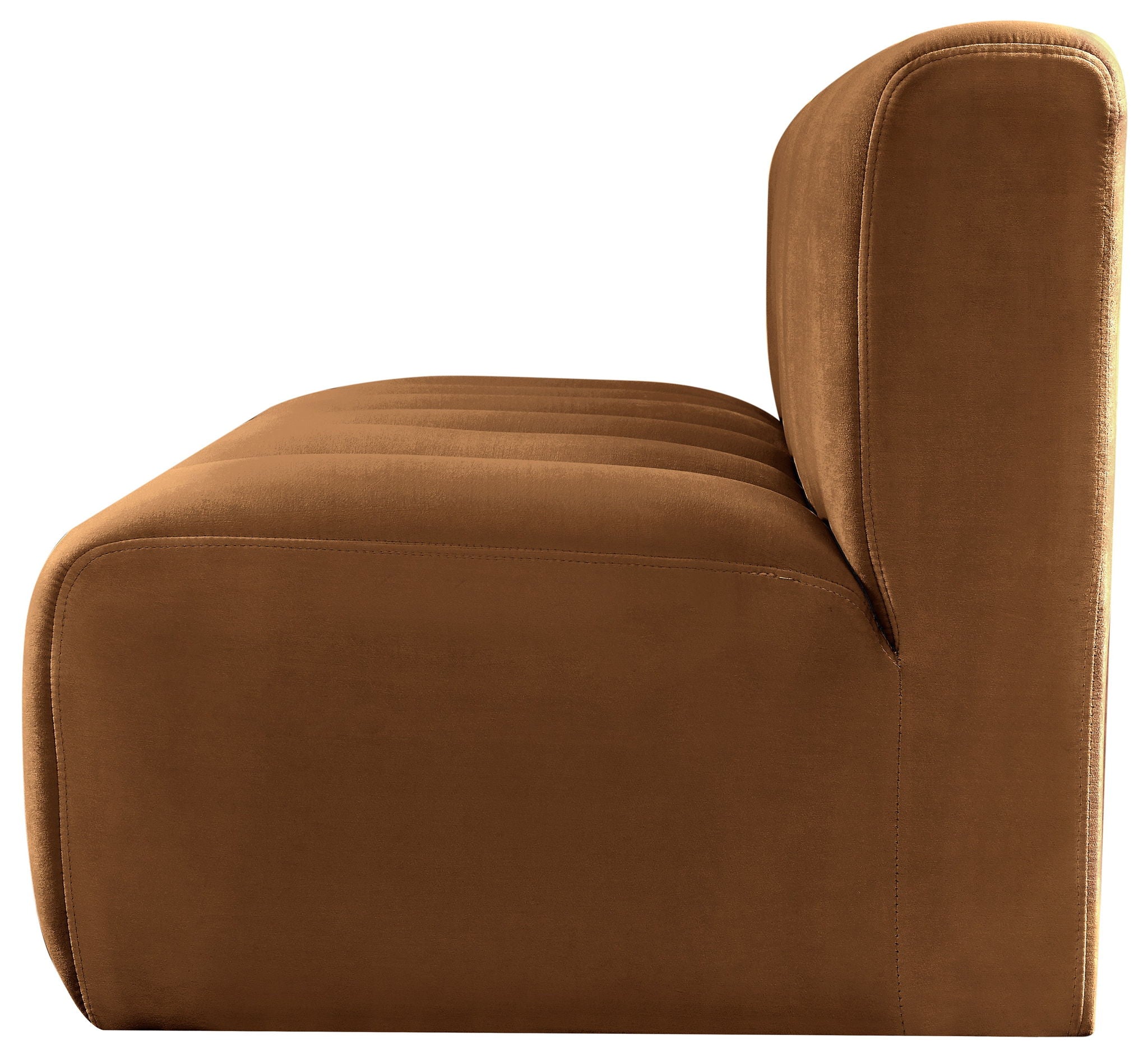 Arc - Velvet 2 Pieces Modular Sofa - Saddle