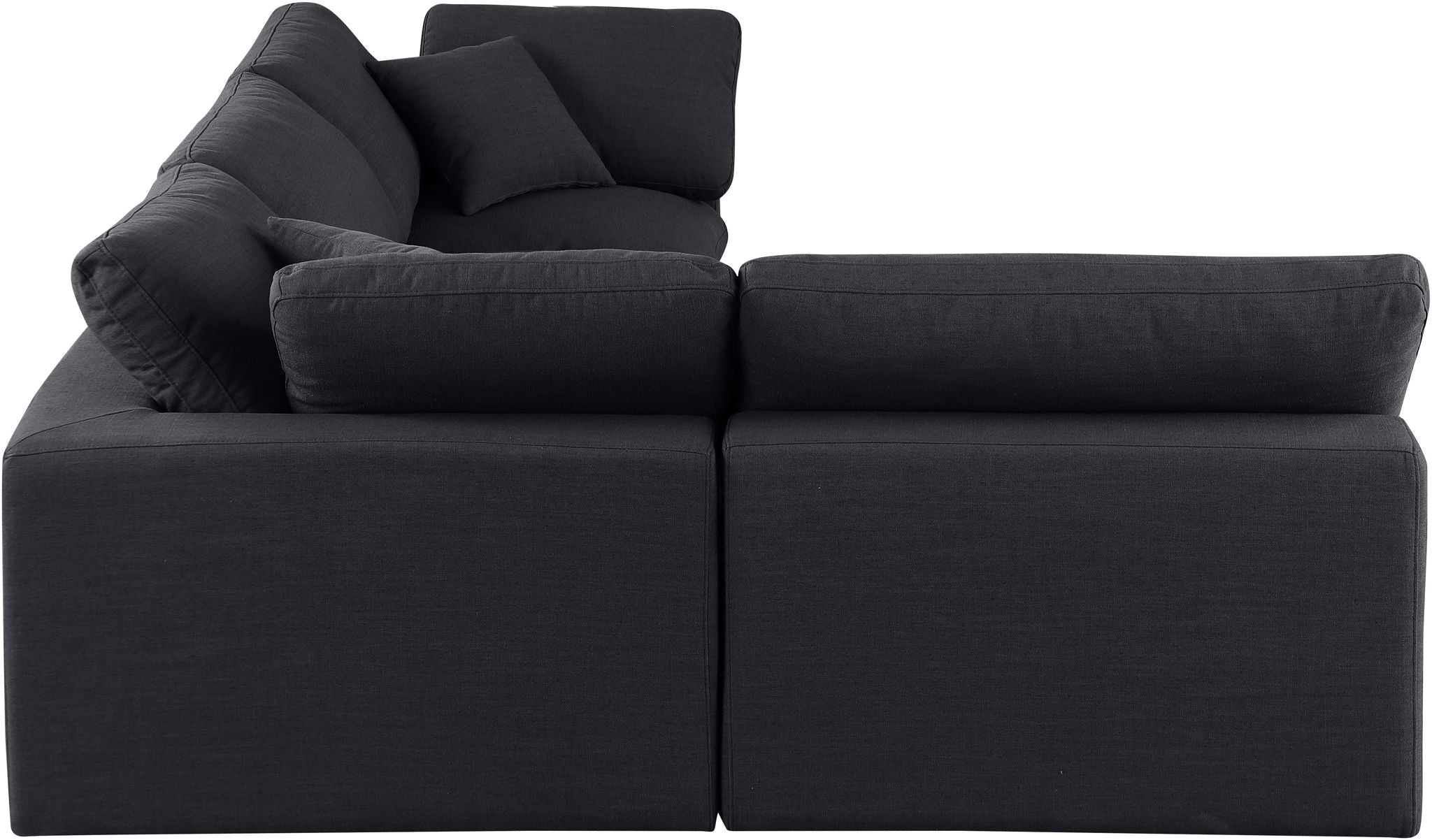 Comfy - 4 Piece Linen Fabric Modular Armless Sectional