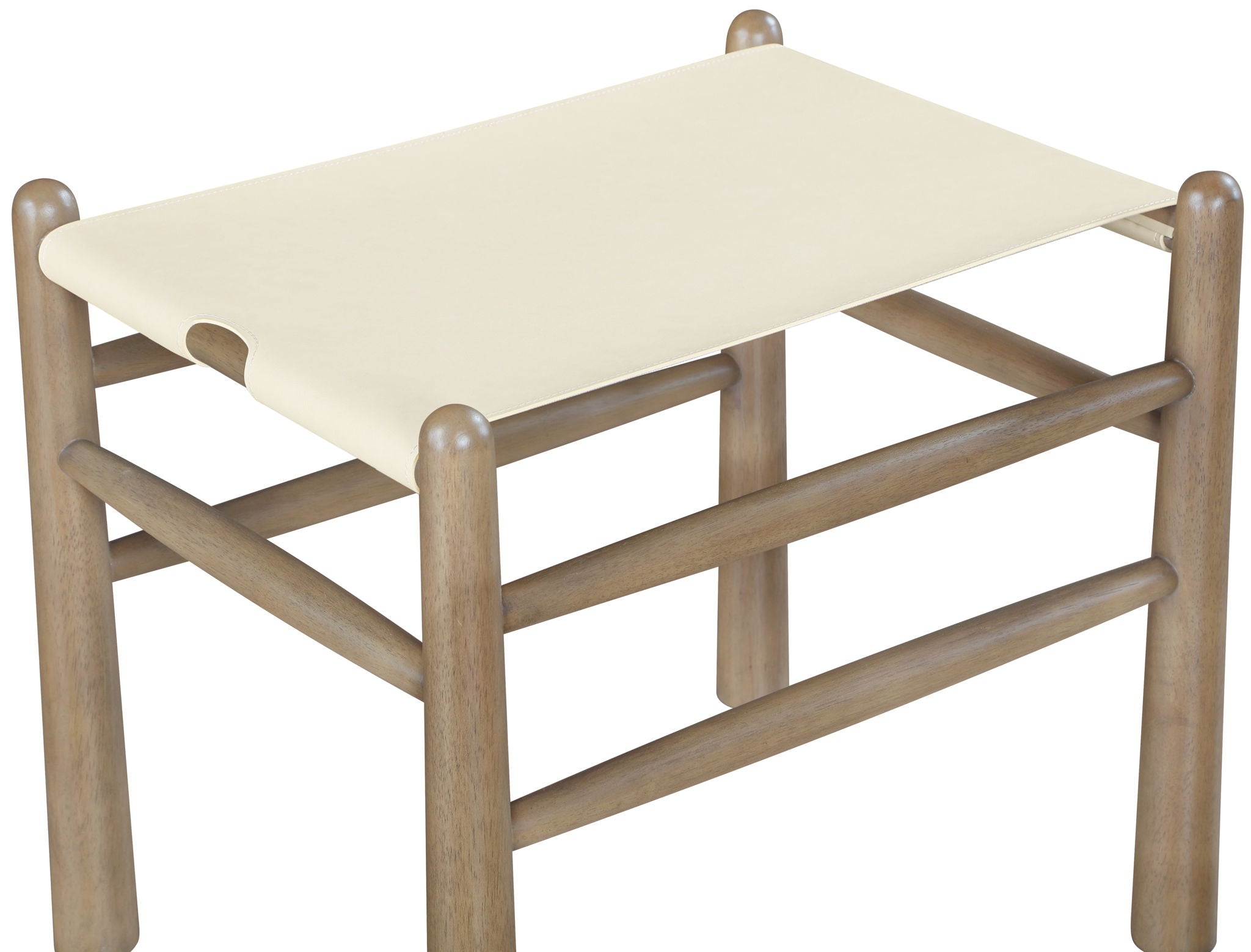 Santos - Faux Leather Upholstered Bench - Walnut Frame