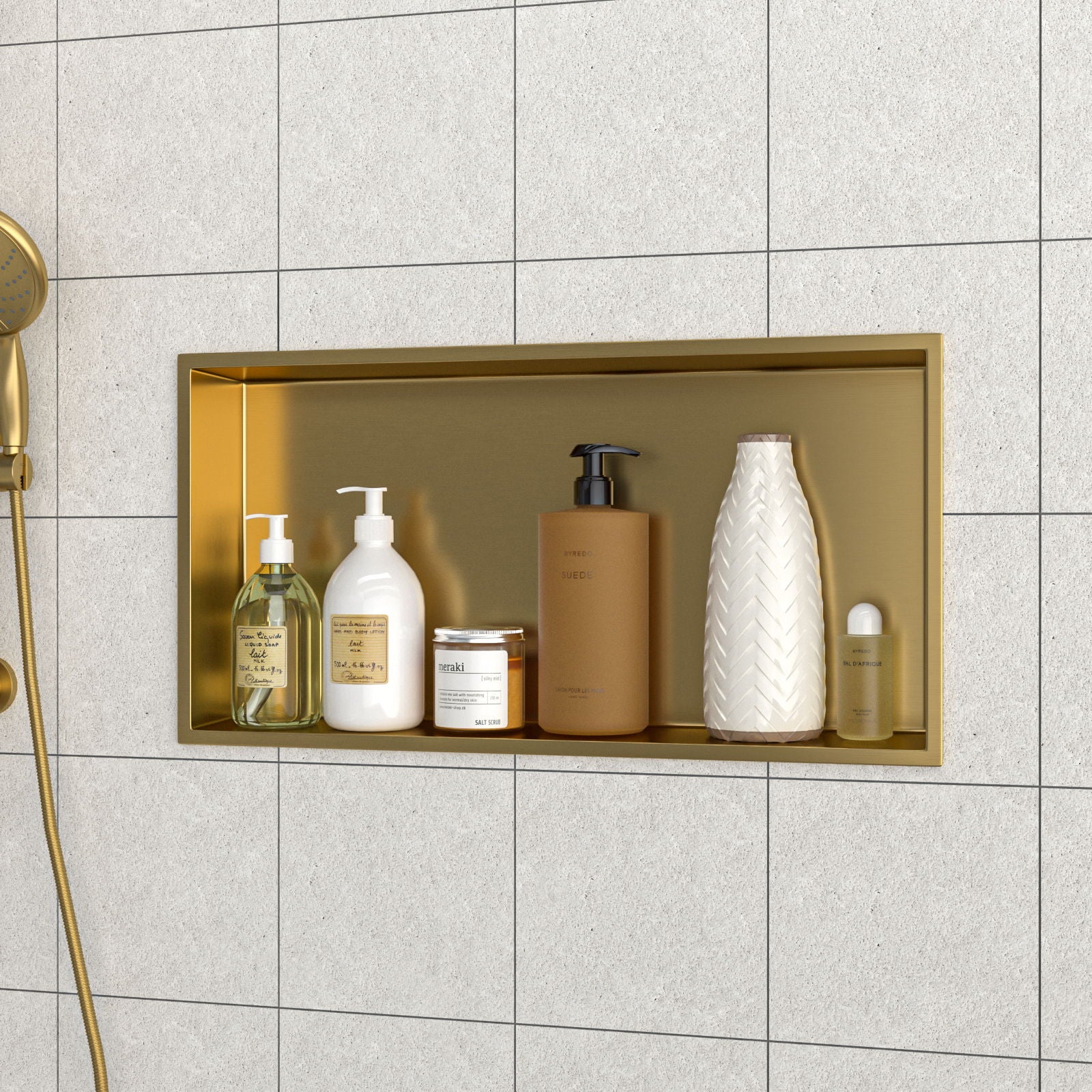 Stainless Steel Shower Niche With Seamless Design For Bathroom Storage