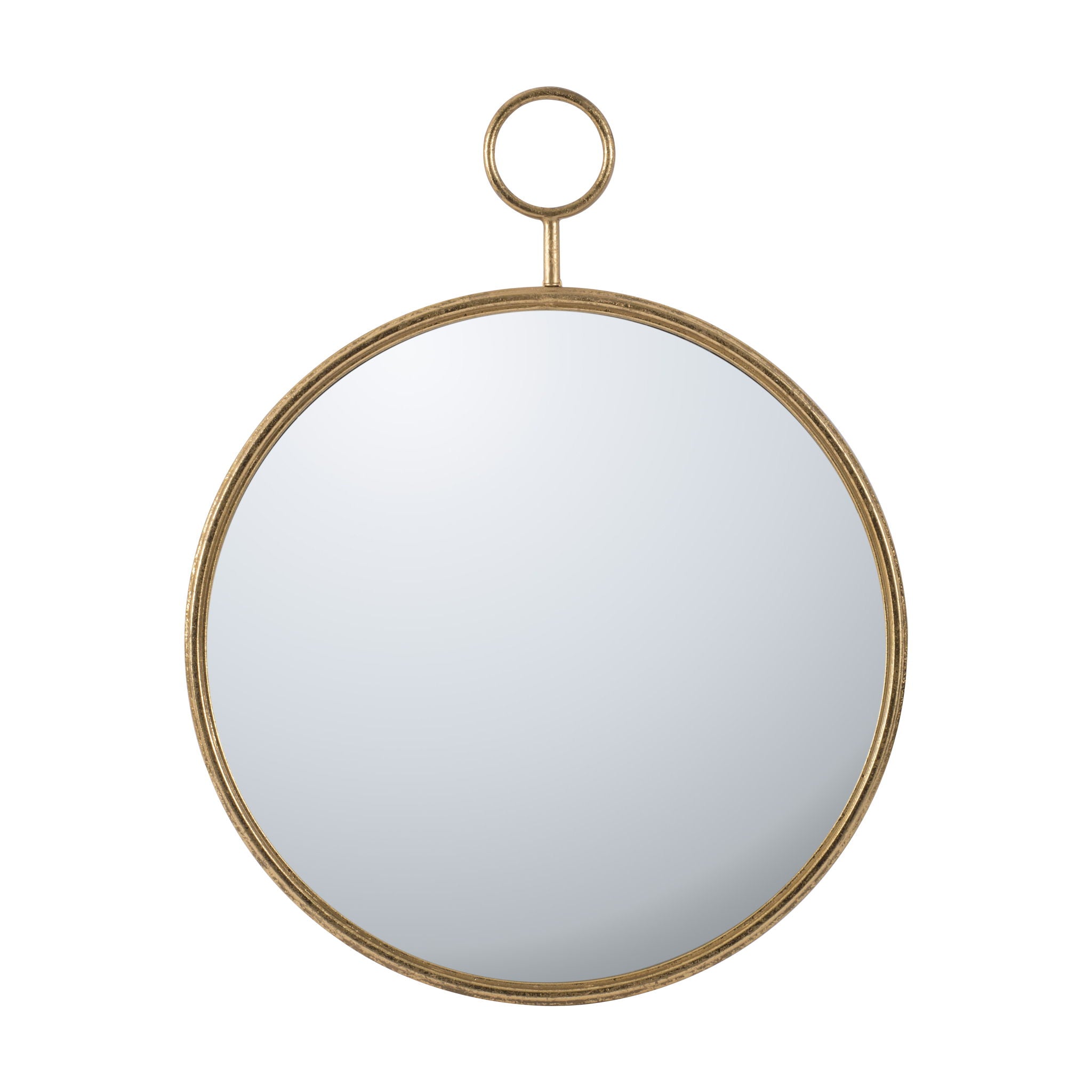 Circle Wall Mirror With Iron Frame, Accent Mirror For Living Room