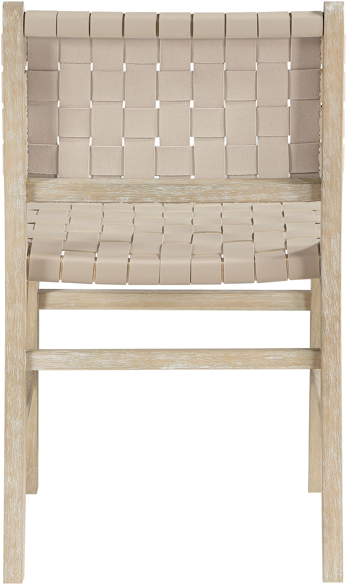 Entwine - Vegan Leather Upholstered Dining Chair - Painted Natural