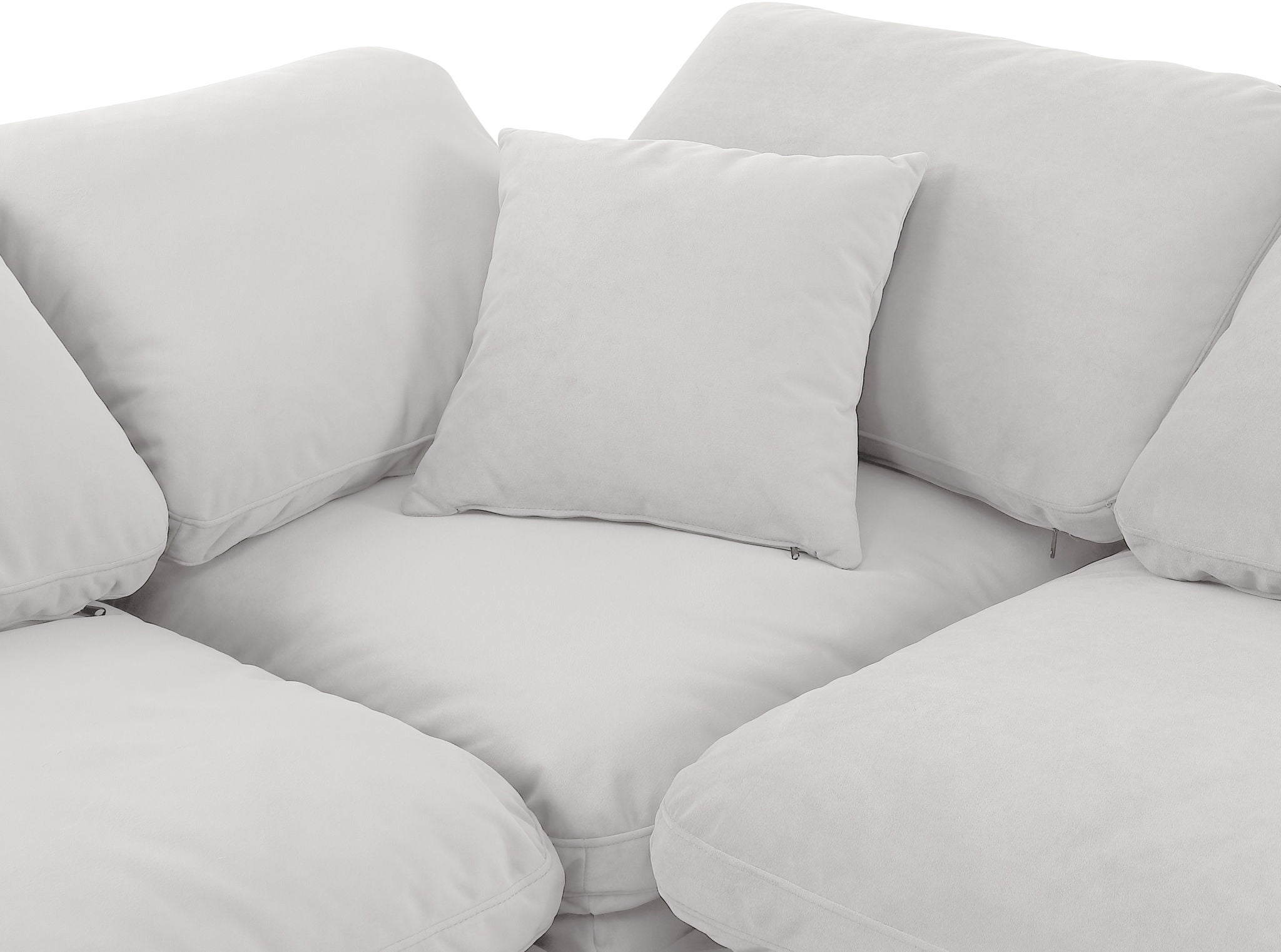 Indulge - Velvet 5 Piece Modular Corner Armless Sectional