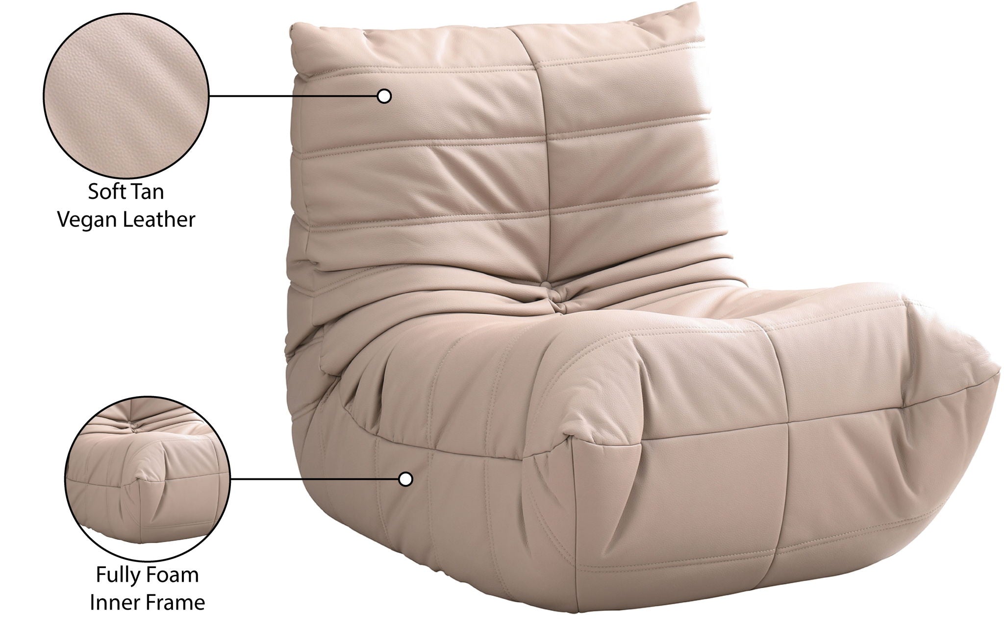 Relax - Vegan Leather Upholstered Chair - Tan