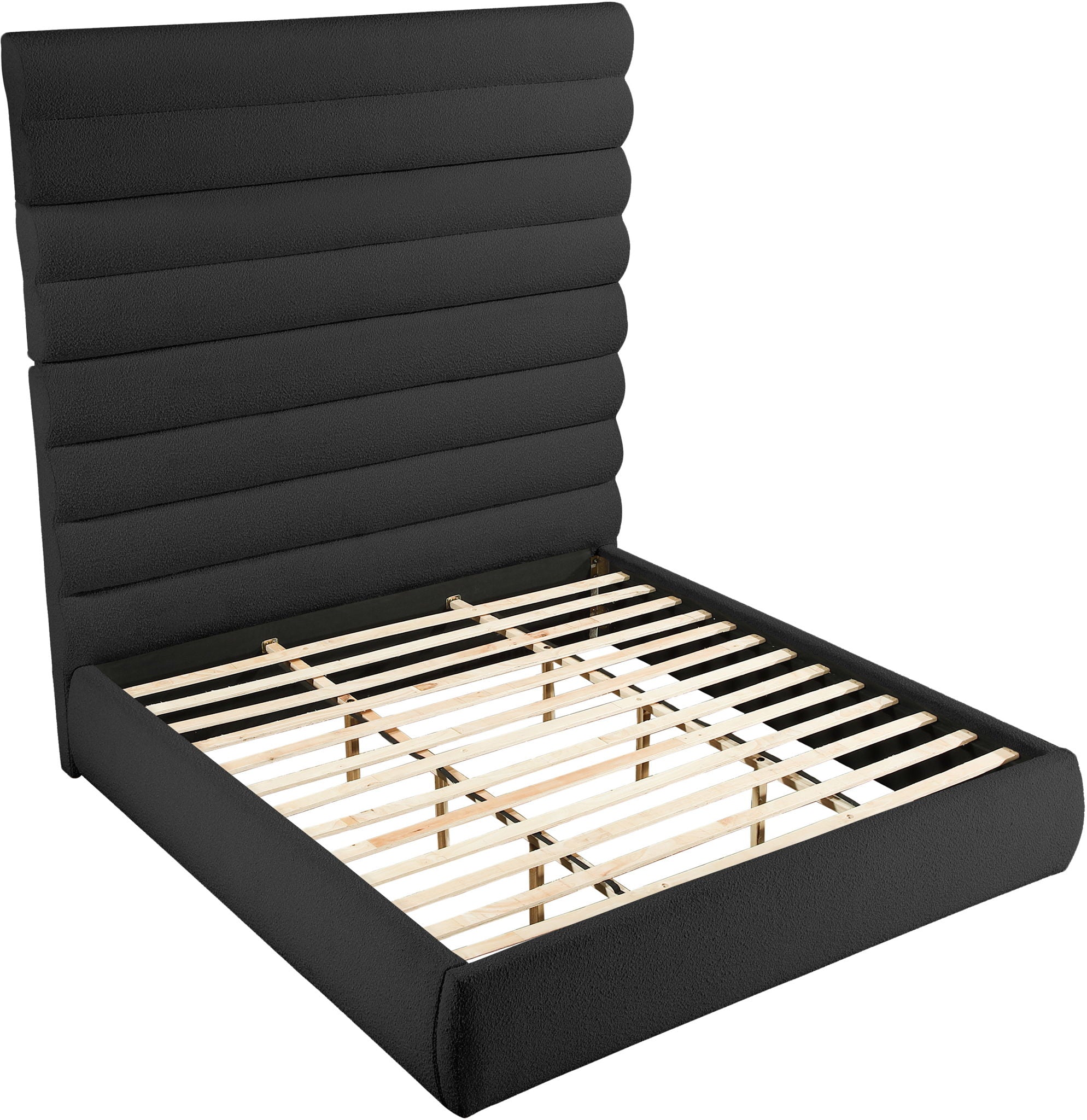 Adam - Boucle Fabric Bed With 89" Headboard