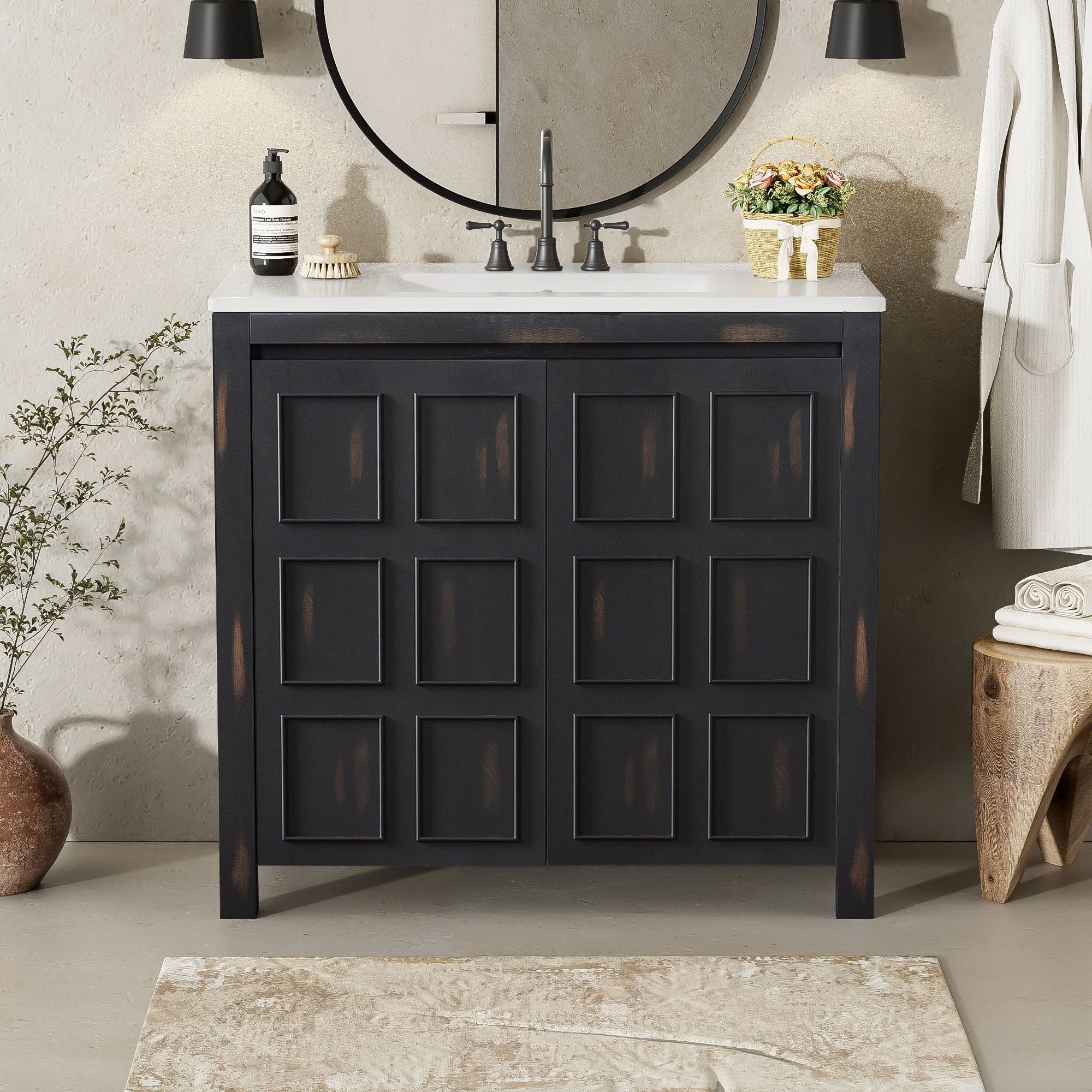 Bathroom Vanity Organizer With Sink, Combo Cabinet Set, Bathroom Storage Cabinet