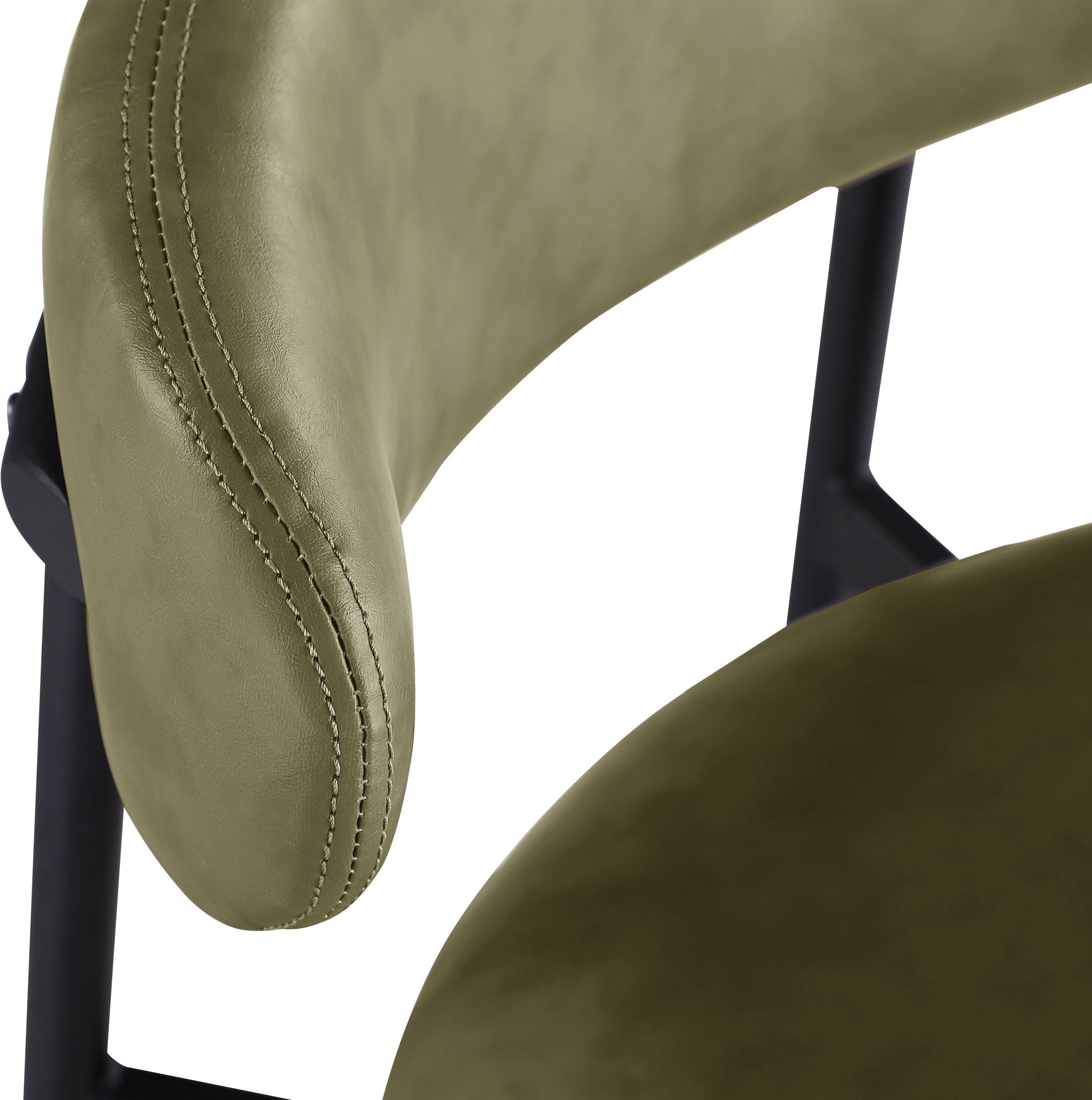Lupita - Vegan Leather Upholstered Bar Stool With Matte Black Frame (Set of 2)