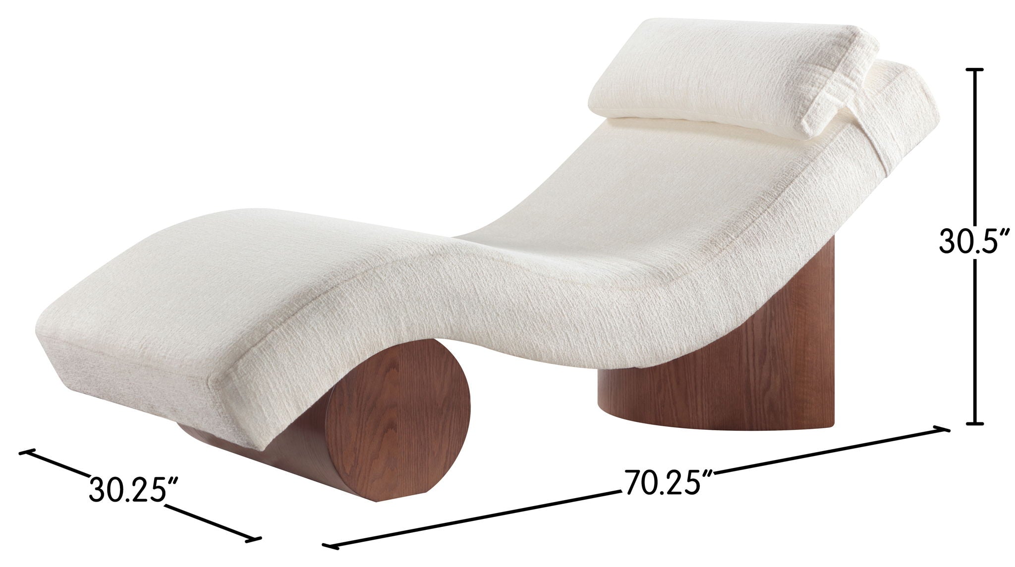 Marcella - Chaise Lounge - Walnut Base