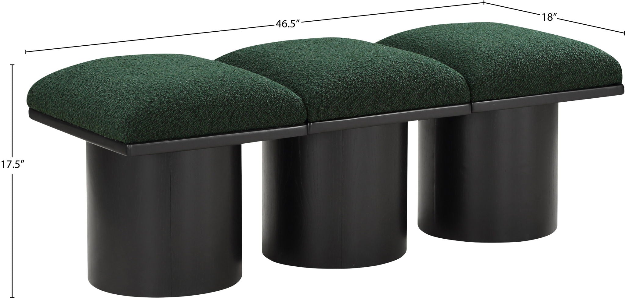 Pavilion - 3 Piece Modular Bench With Black Base