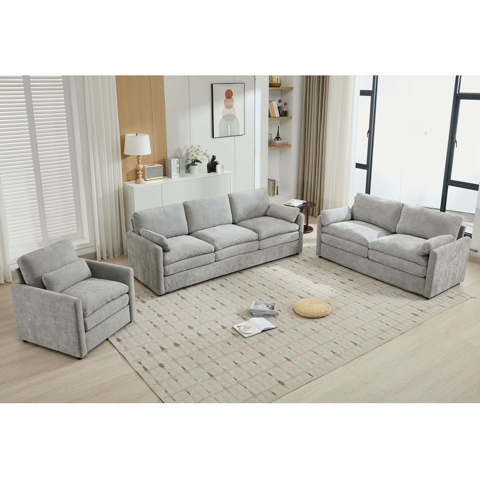 Cozy Sofa Set Oversized Comfy Cloud Sofa With Double Cushion