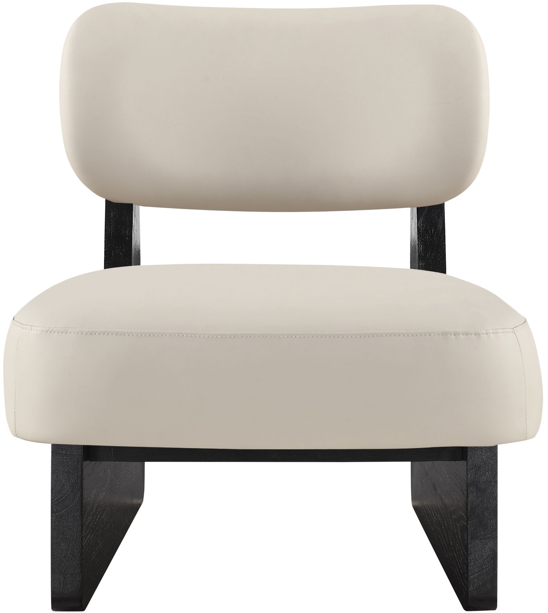 Vetra - Vegan Leather Upholstered Accent Chair - Taupe / Painted Black