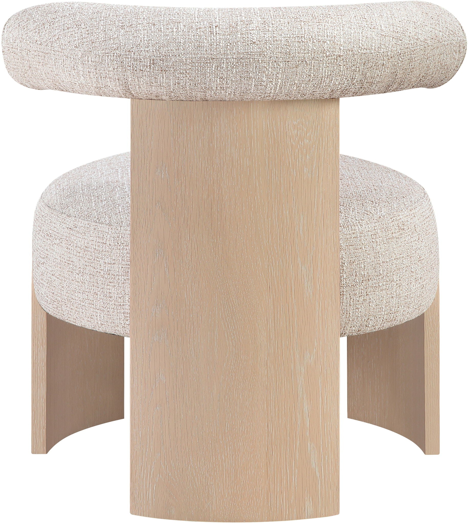 Calder - Linen Textured Fabric Upholstered Accent Chair - Painted Natural Base