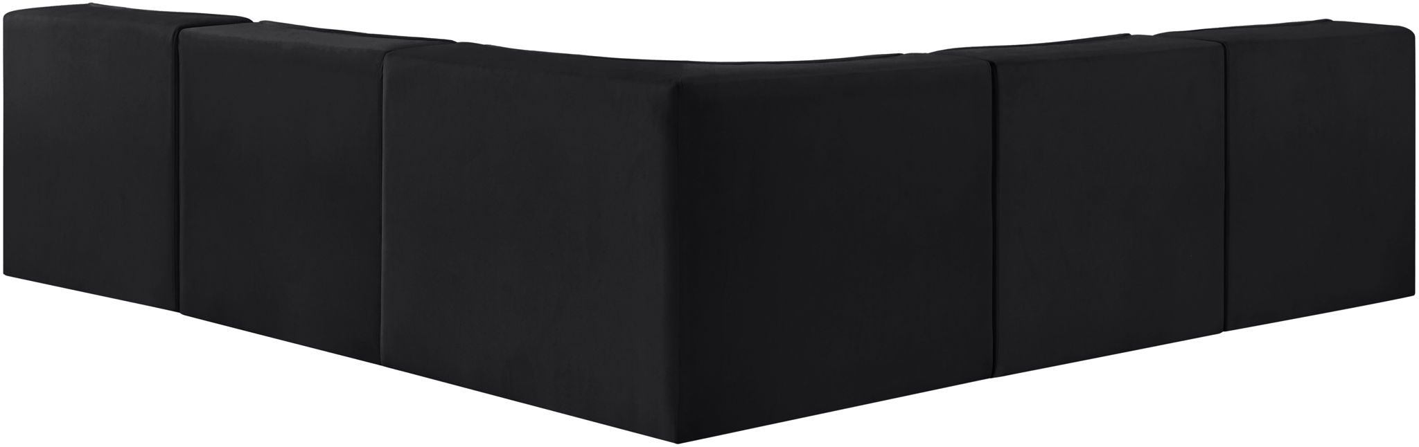 Rummi - Armless Velvet Performance Fabric Upholstered 5 Piece Modular Sectional