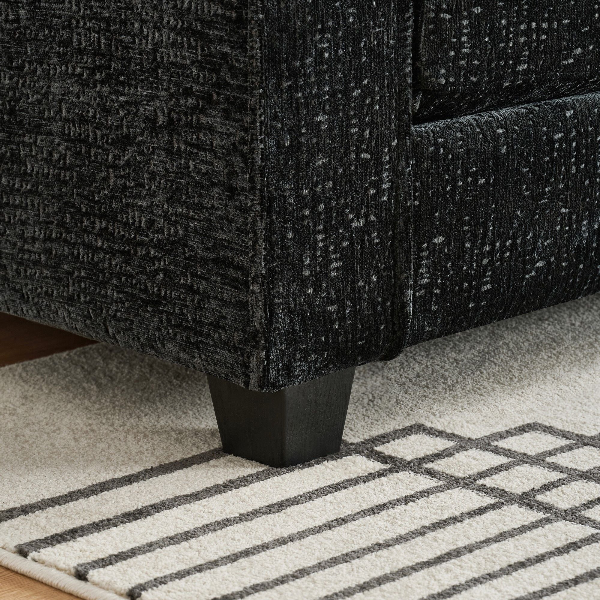 Modern Comfy L Shaped Sectional Sofa With Movable Ottoman