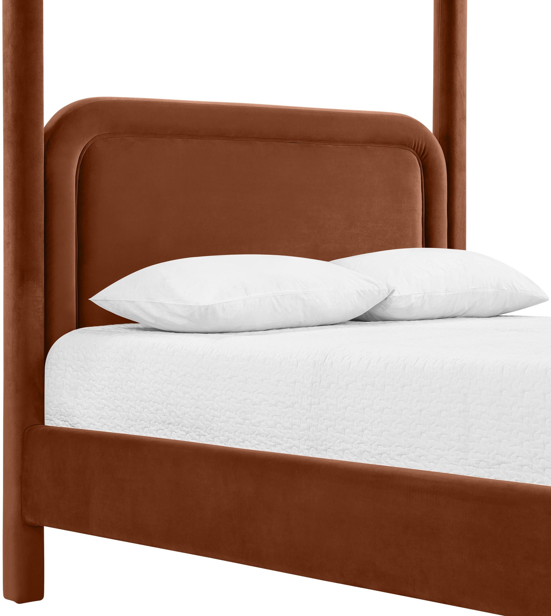 Salina - Velvet Upholstered Bed - Cognac