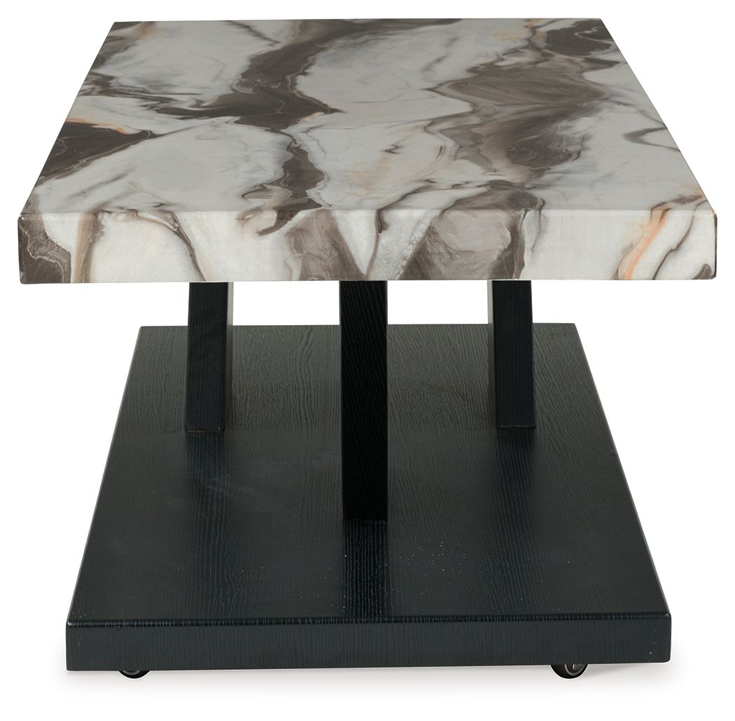 Cendill - Occasional Table Set (Set of 3) - Dark Brown / White / Black