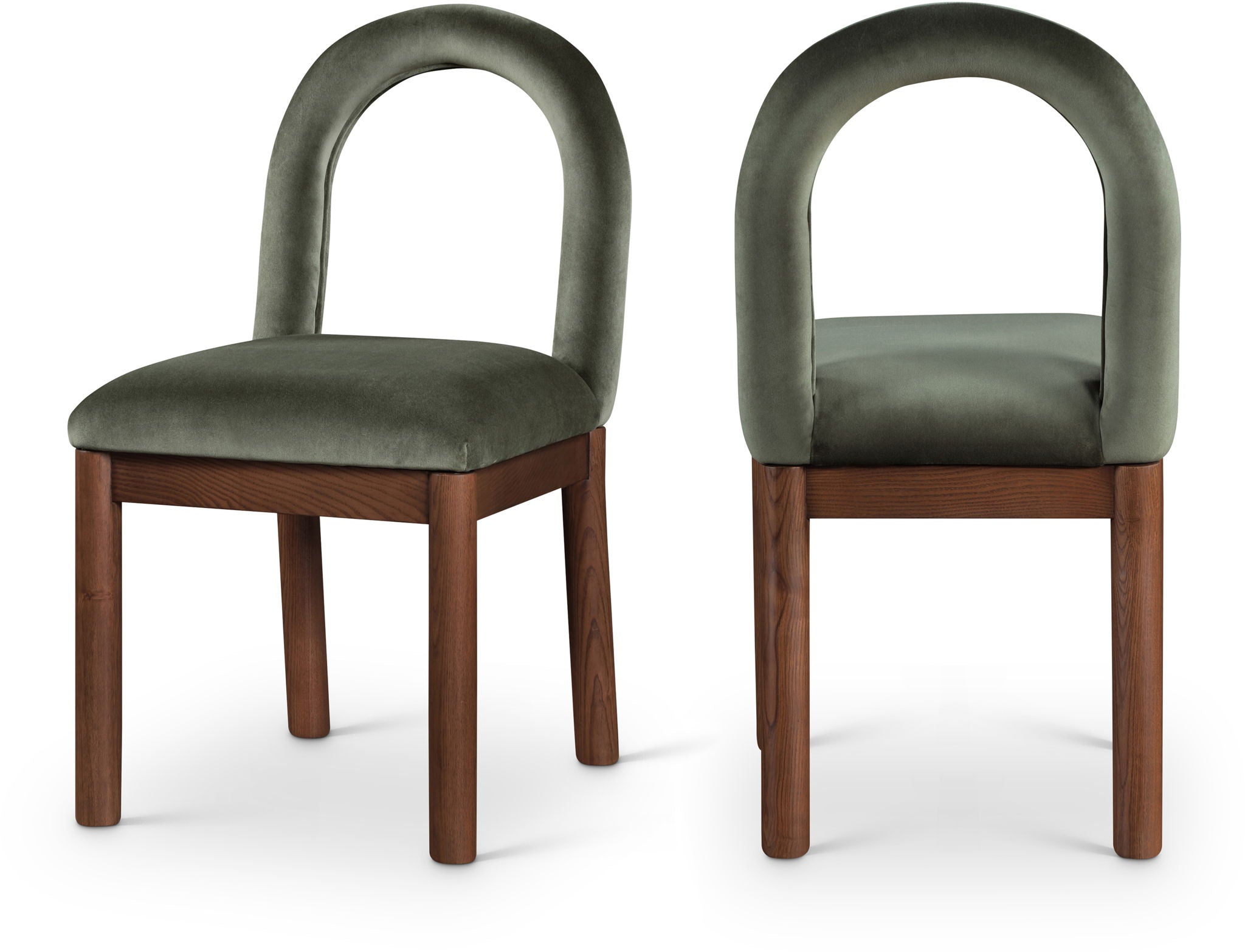 Conrad - Velvet Dining Chair With Brown Legs