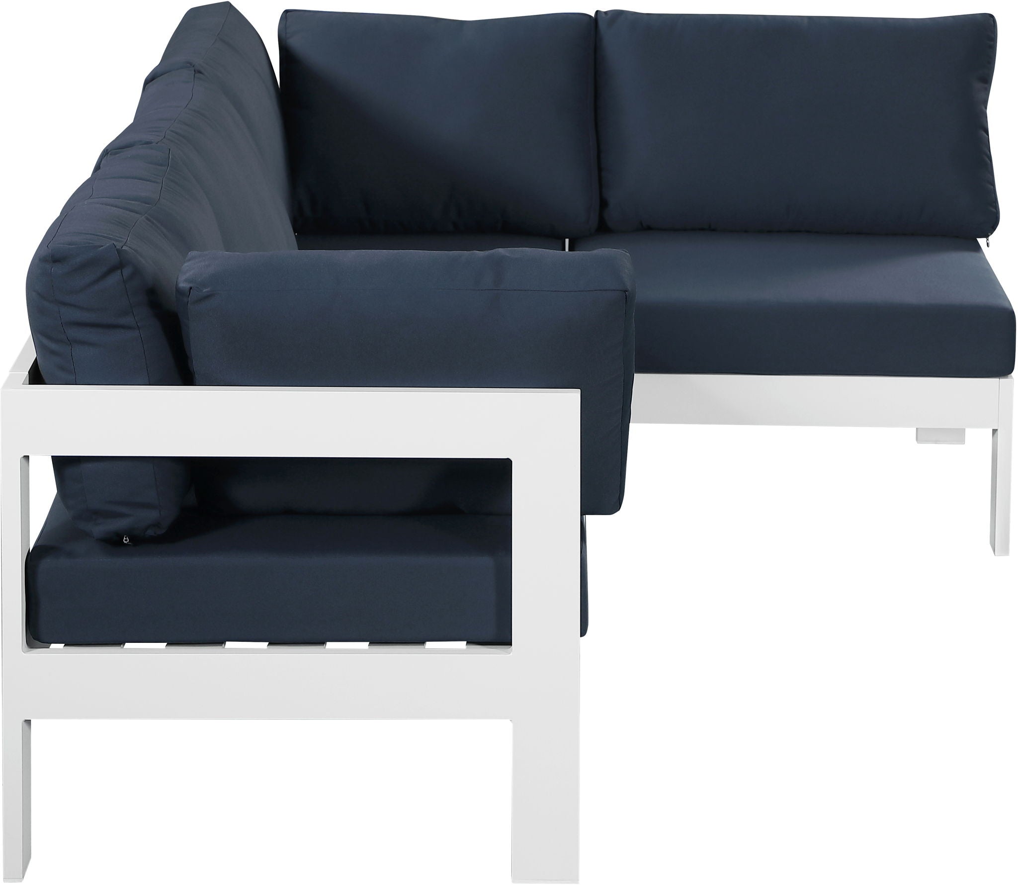 Nizuc - Outdoor Patio 4 Piece Modular Sectional With White Frame