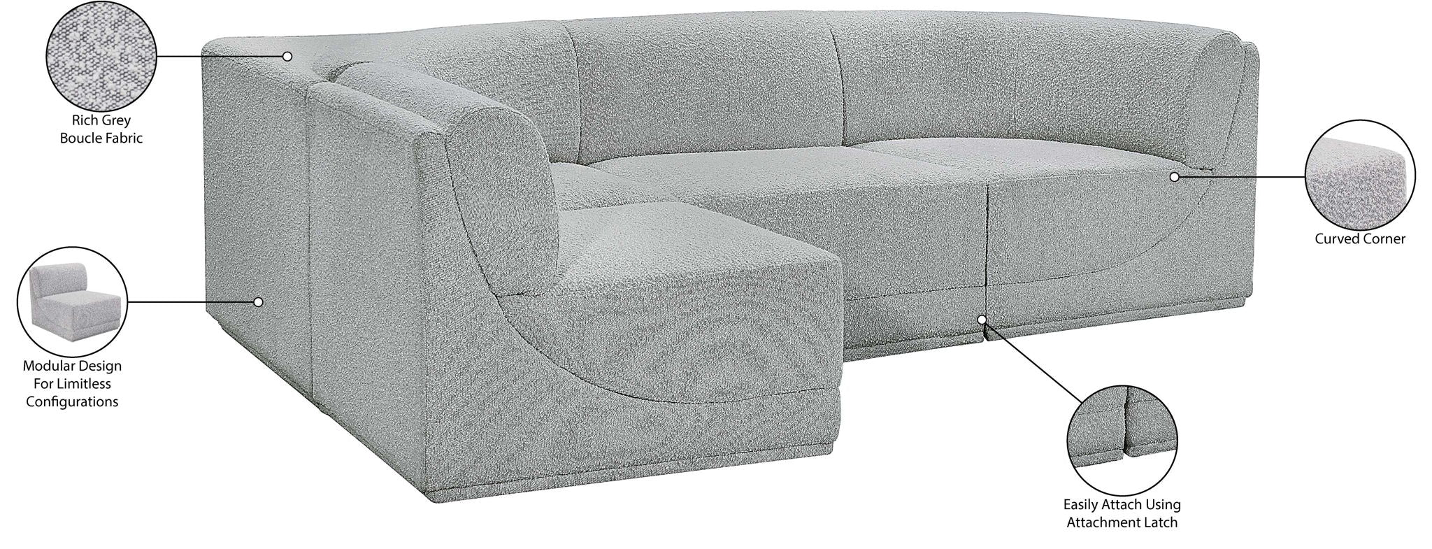 Ollie - 4 Piece Modular Sectional