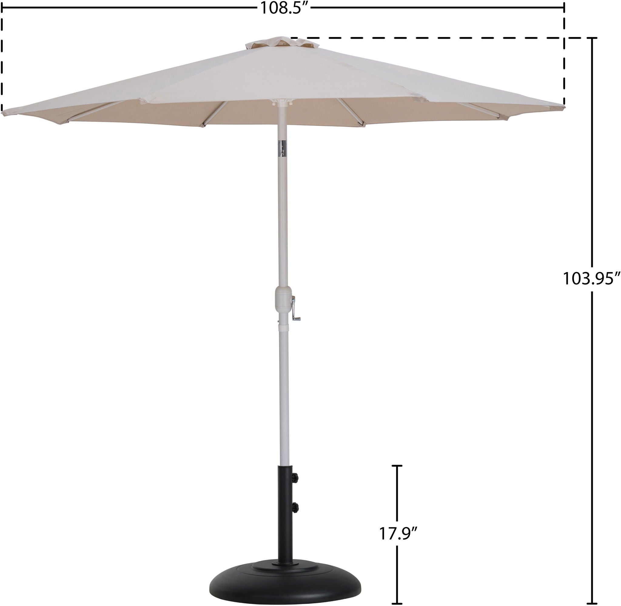 Fiji - Aluminum Patio Umbrella With Round Black And White Base