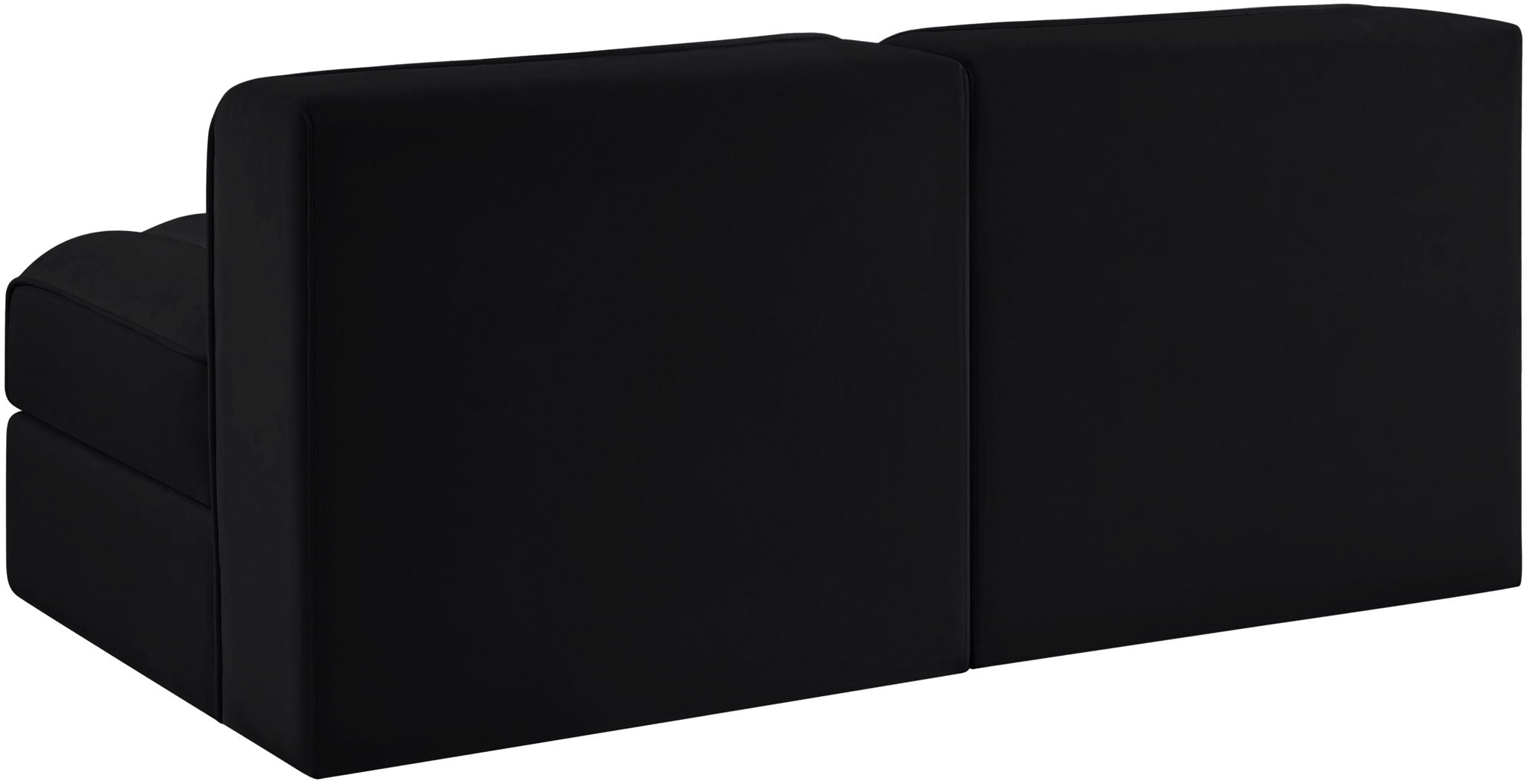 Rummi - Velvet Performance Fabric Upholstered 2 Piece Modular Armless Loveseat