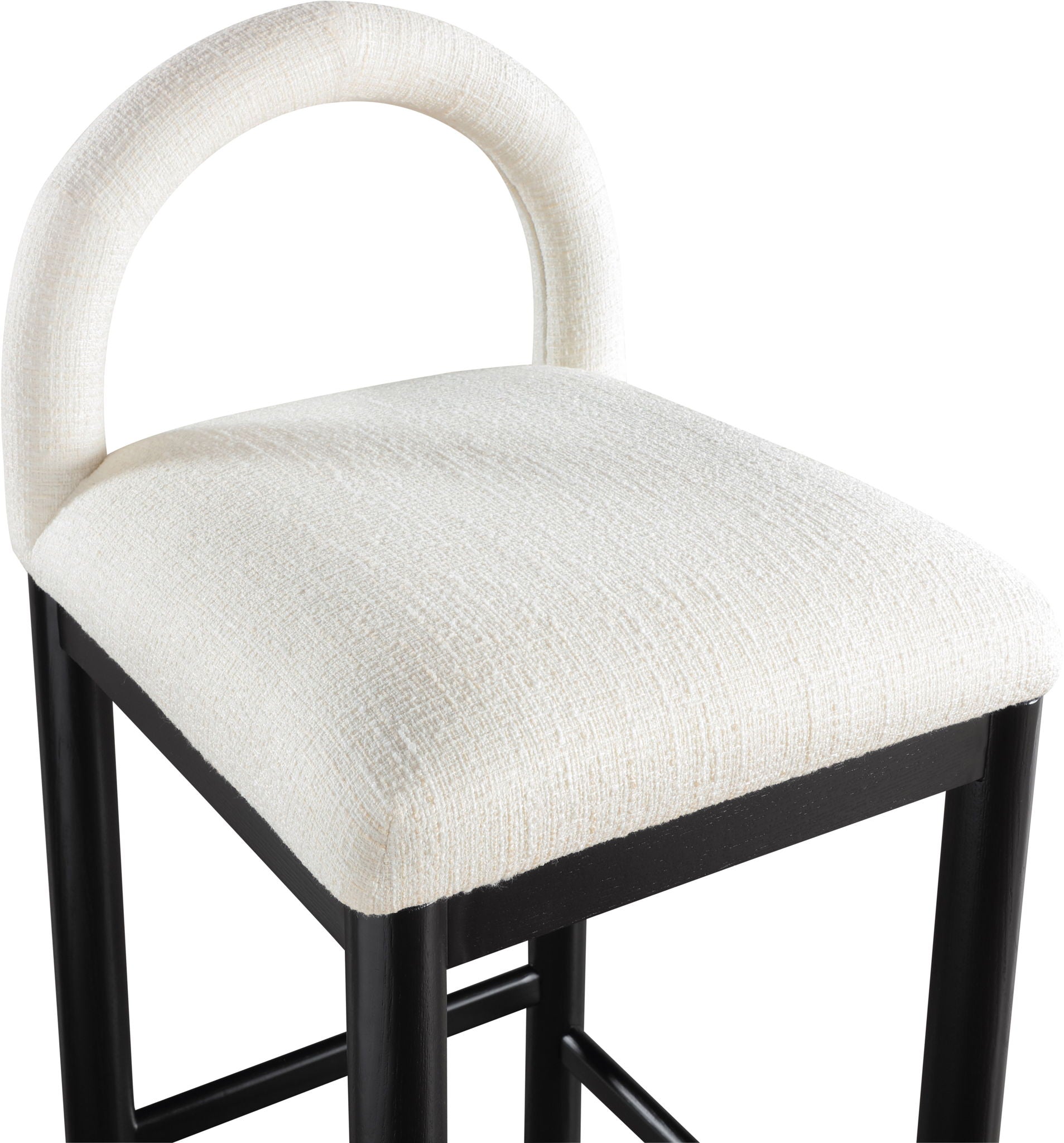 Conrad - Linen Counter Stool With Black Legs
