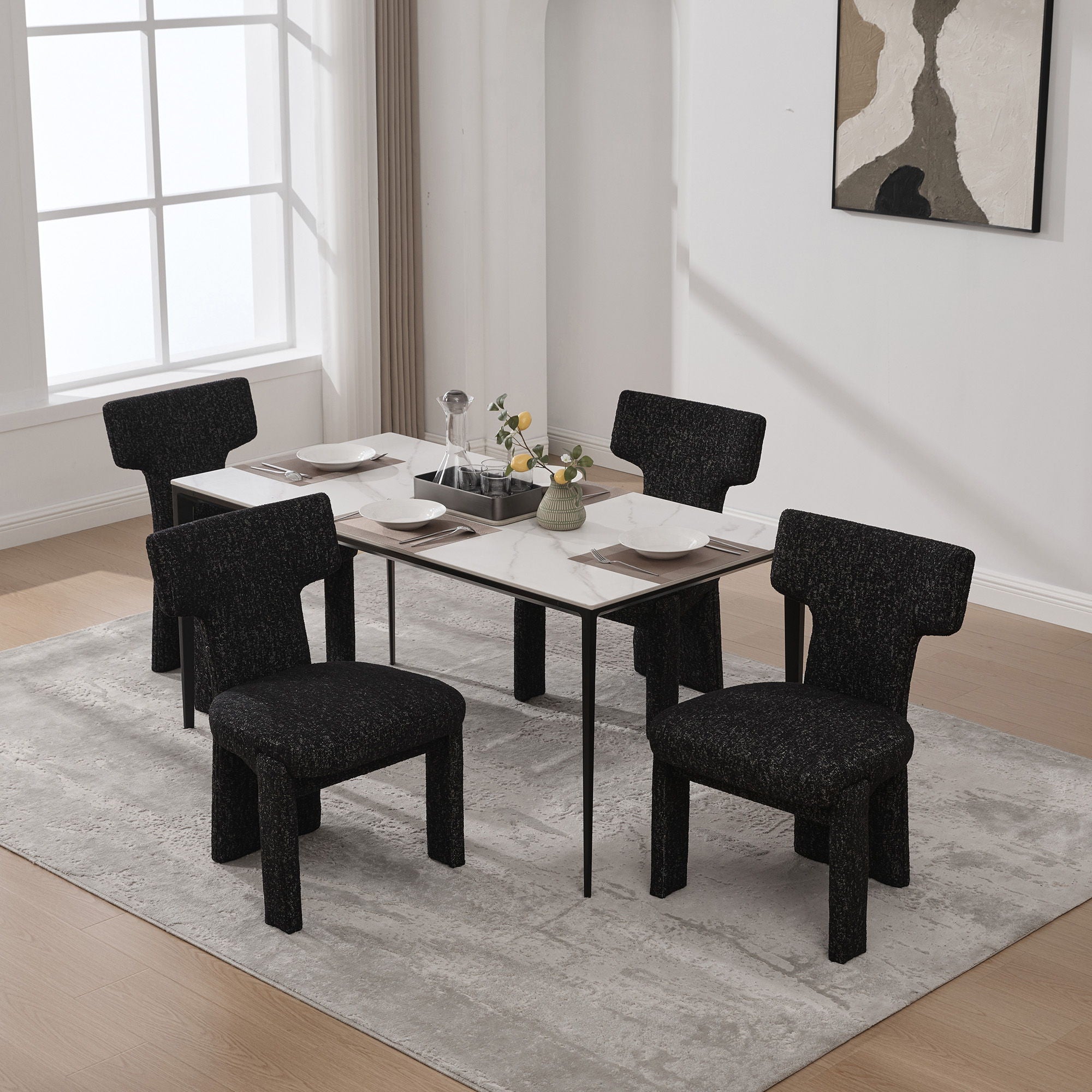 Armless Curved Back Accent Chairs