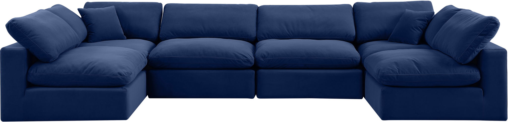 Comfy - 6 Piece Velvet Modular Armless Sectional