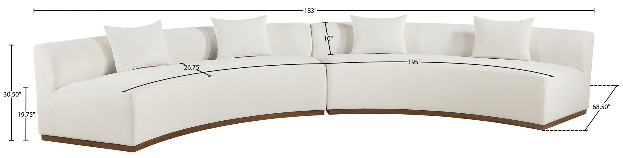 Avanti - 182.5" Chenille Fabric Upholstered 2 Piece Modular Sectional