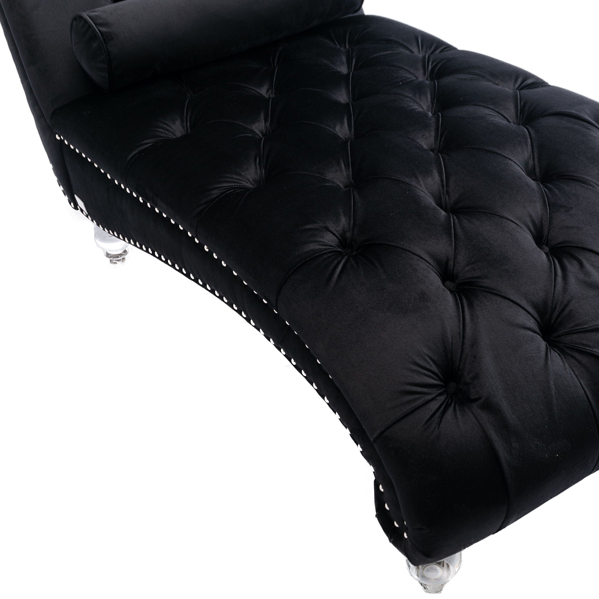 Chaise Lounge Indoor, Button Tufted Upholstered Chaise Lounge Chair With Pillow
