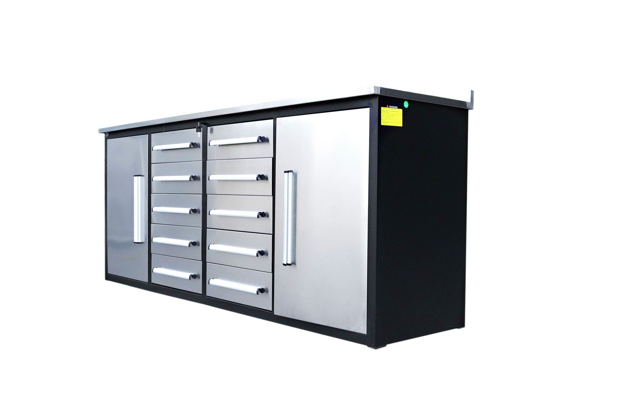 Storage Cabinets With Workbench (With 10 Drawers And 2 Cabinets)