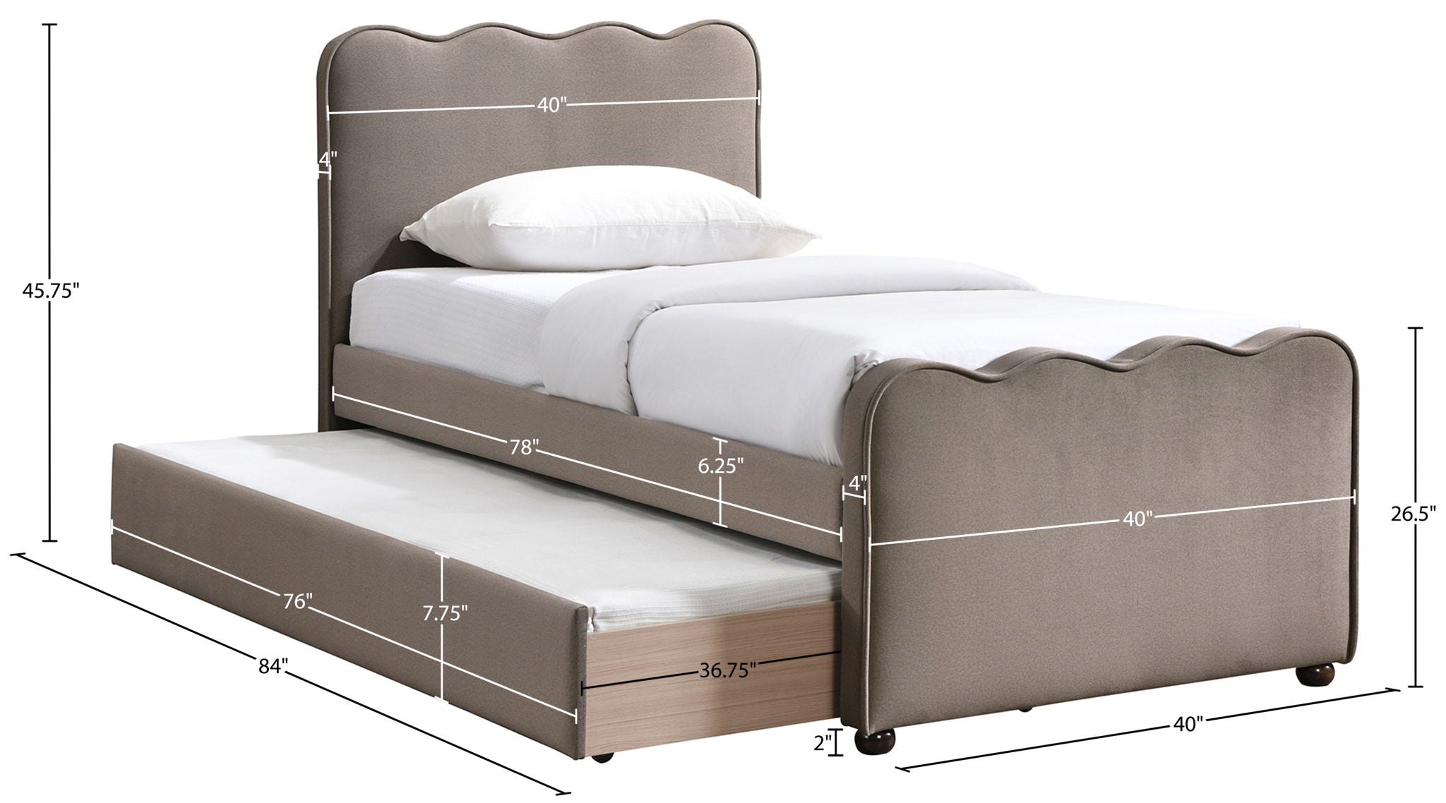 Gatsby - Upholstered Trundle Bed