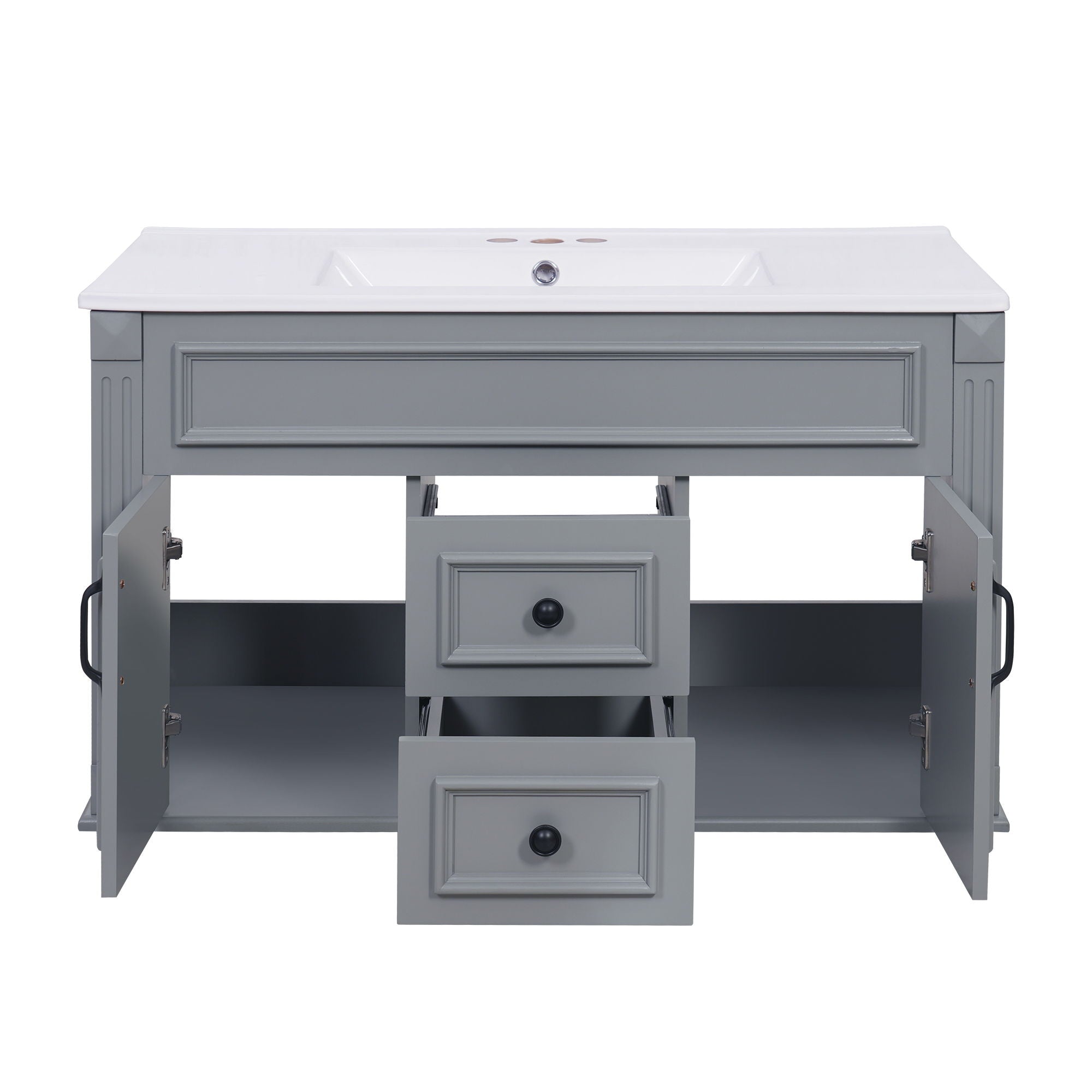 French Simple Style Wall Mounted Bathroom Cabinet With Sink