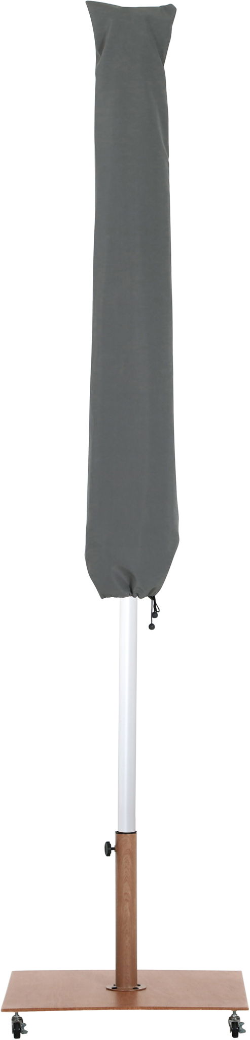 Fiji - Aluminum Patio Umbrella With Square Teak And White Base