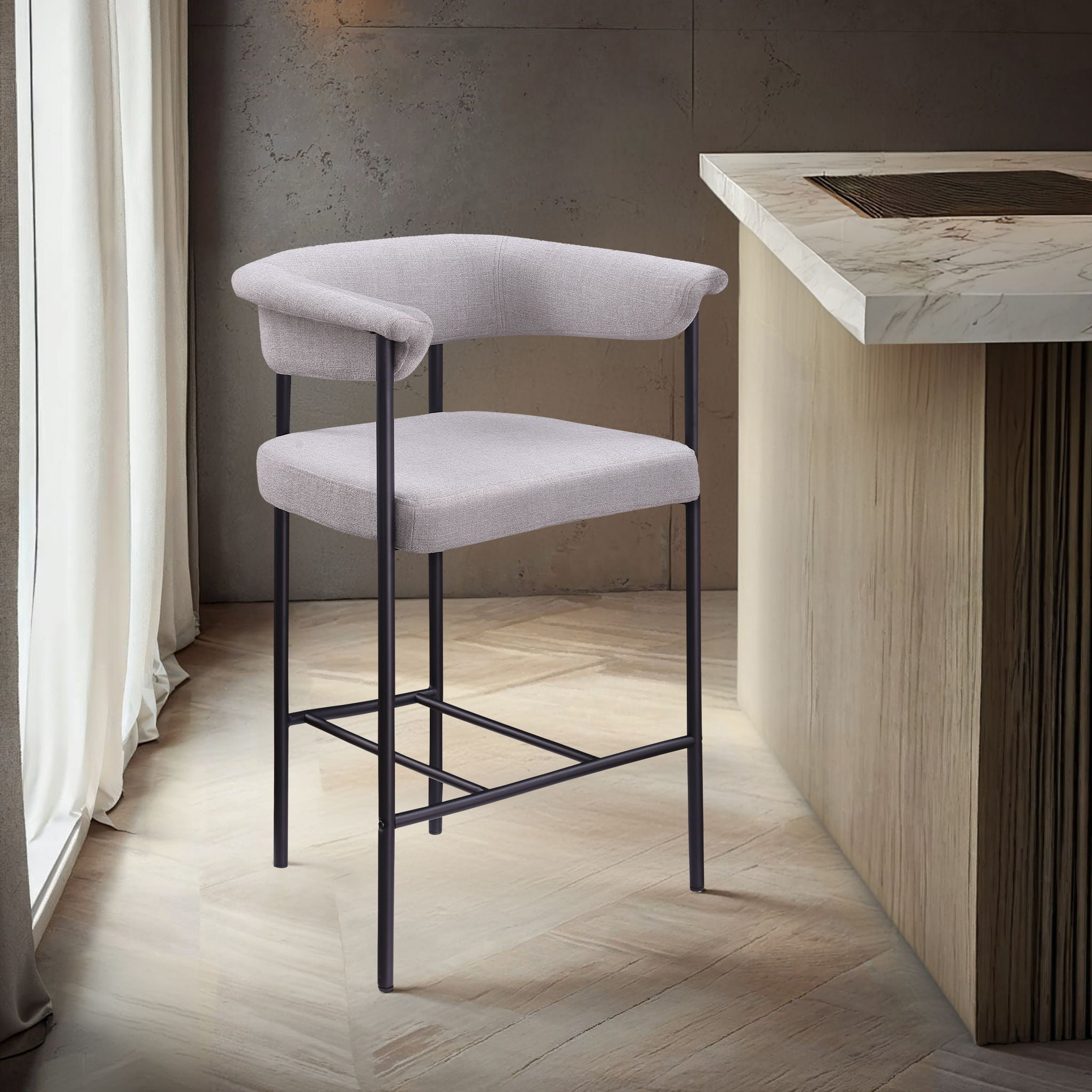 Malin - Linen Counter Stool (Set of 2)