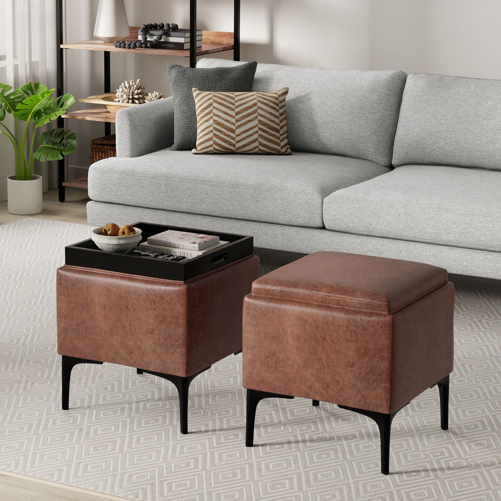 Natasha - Multifunctional Storage Ottoman With Tray