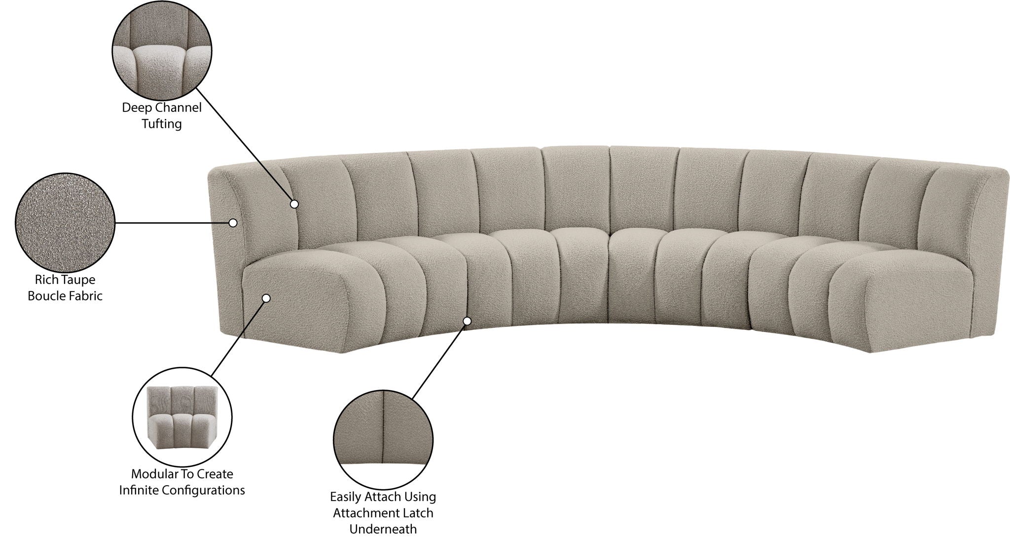 Infinity - 4 Piece Boucle Modular Sectional