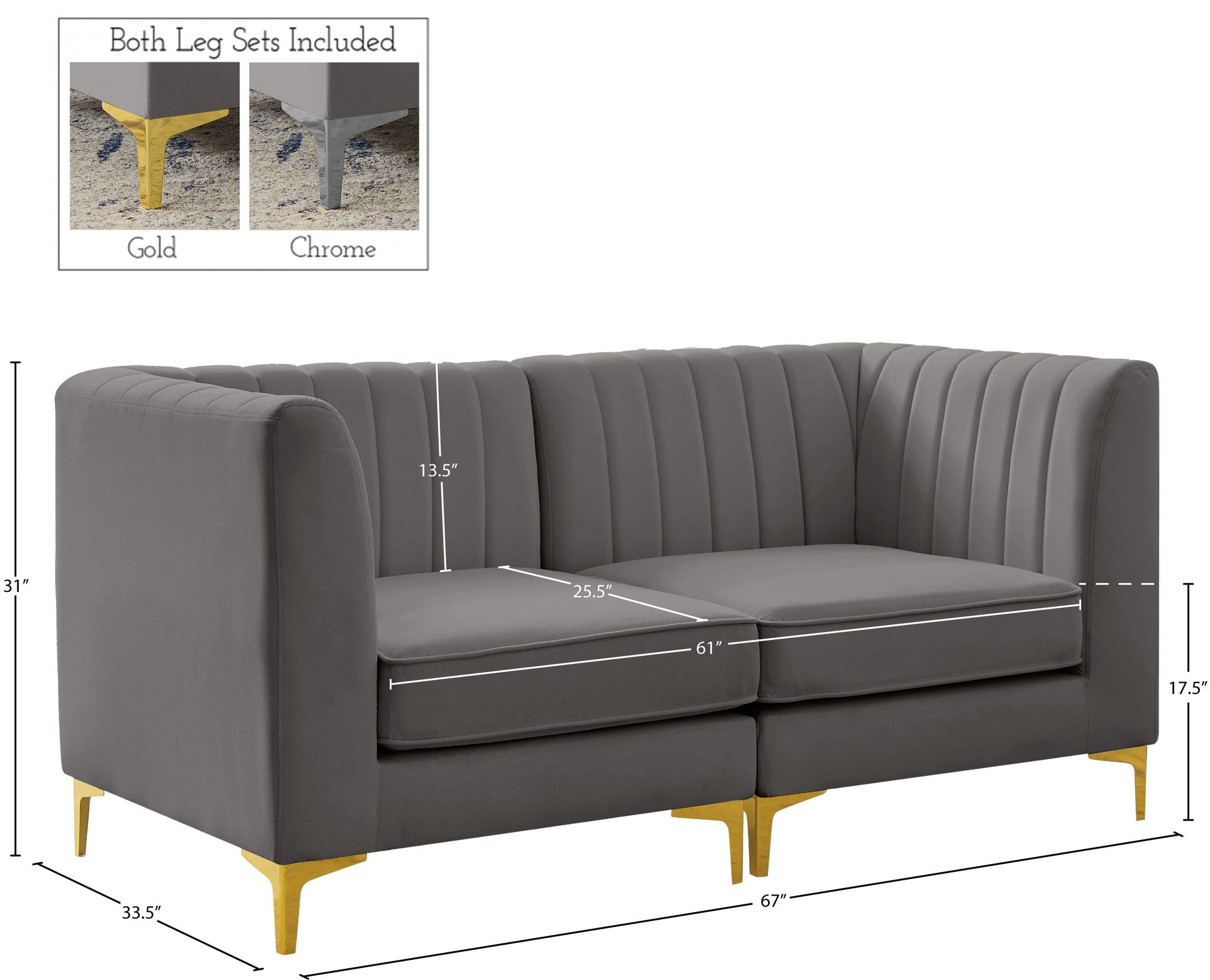 Alina - 2 Piece Modular Sectional