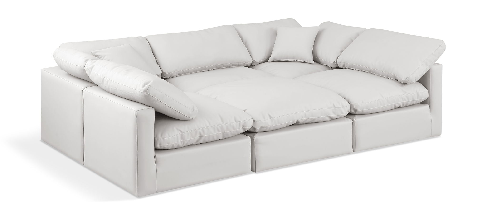 Indulge - Faux Leather 6 Piece Modular Sectional