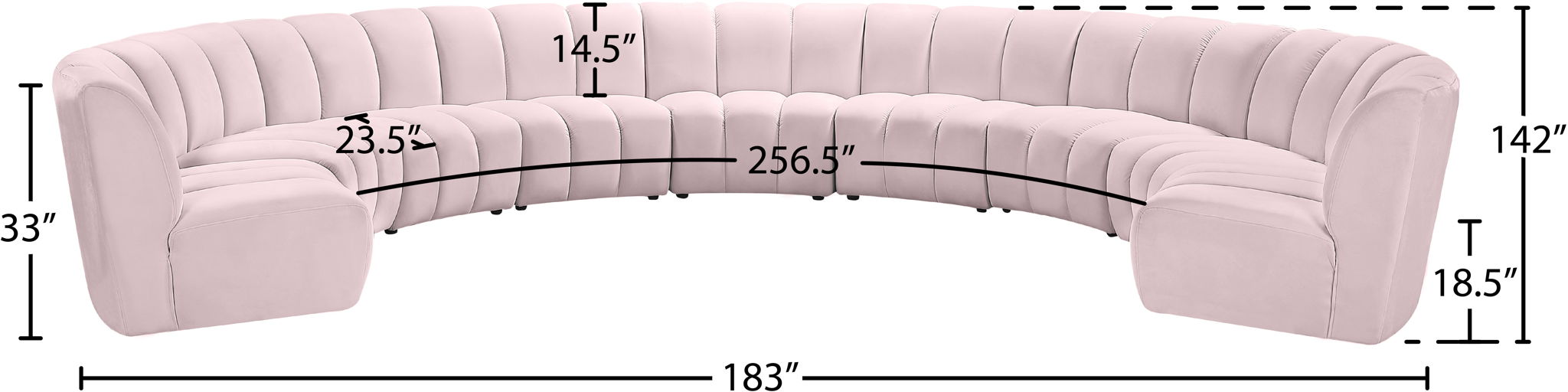 Infinity - 9 Piece Velvet Modular Sectional