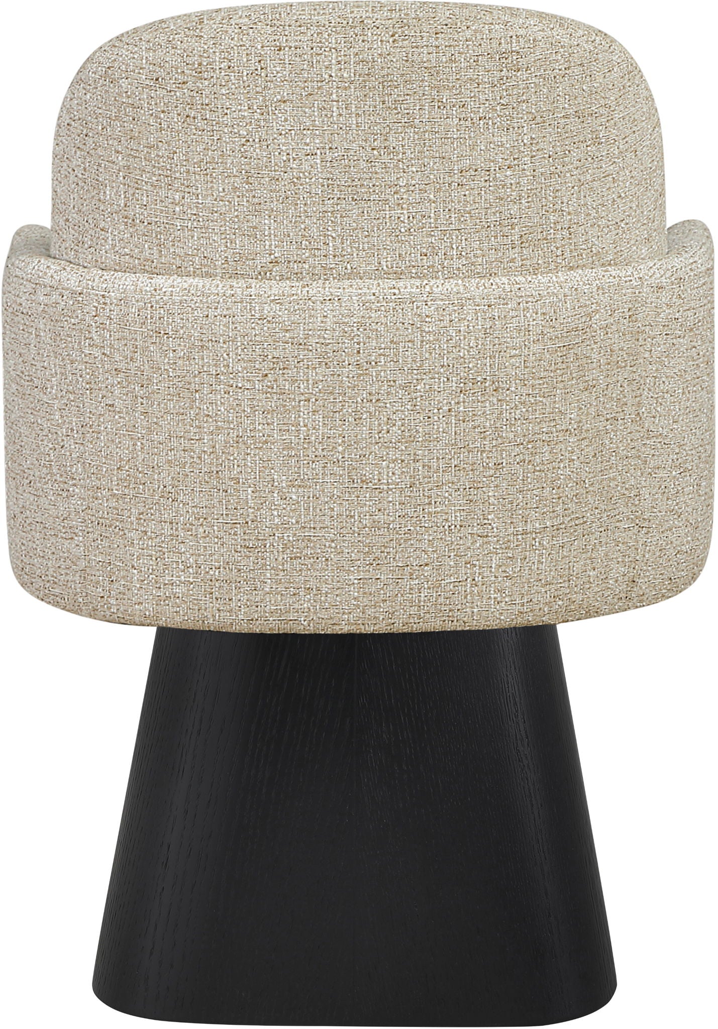 Marlowe - Linen Textured Fabric Upholstered Swivel Dining Arm Chair - Stained Black