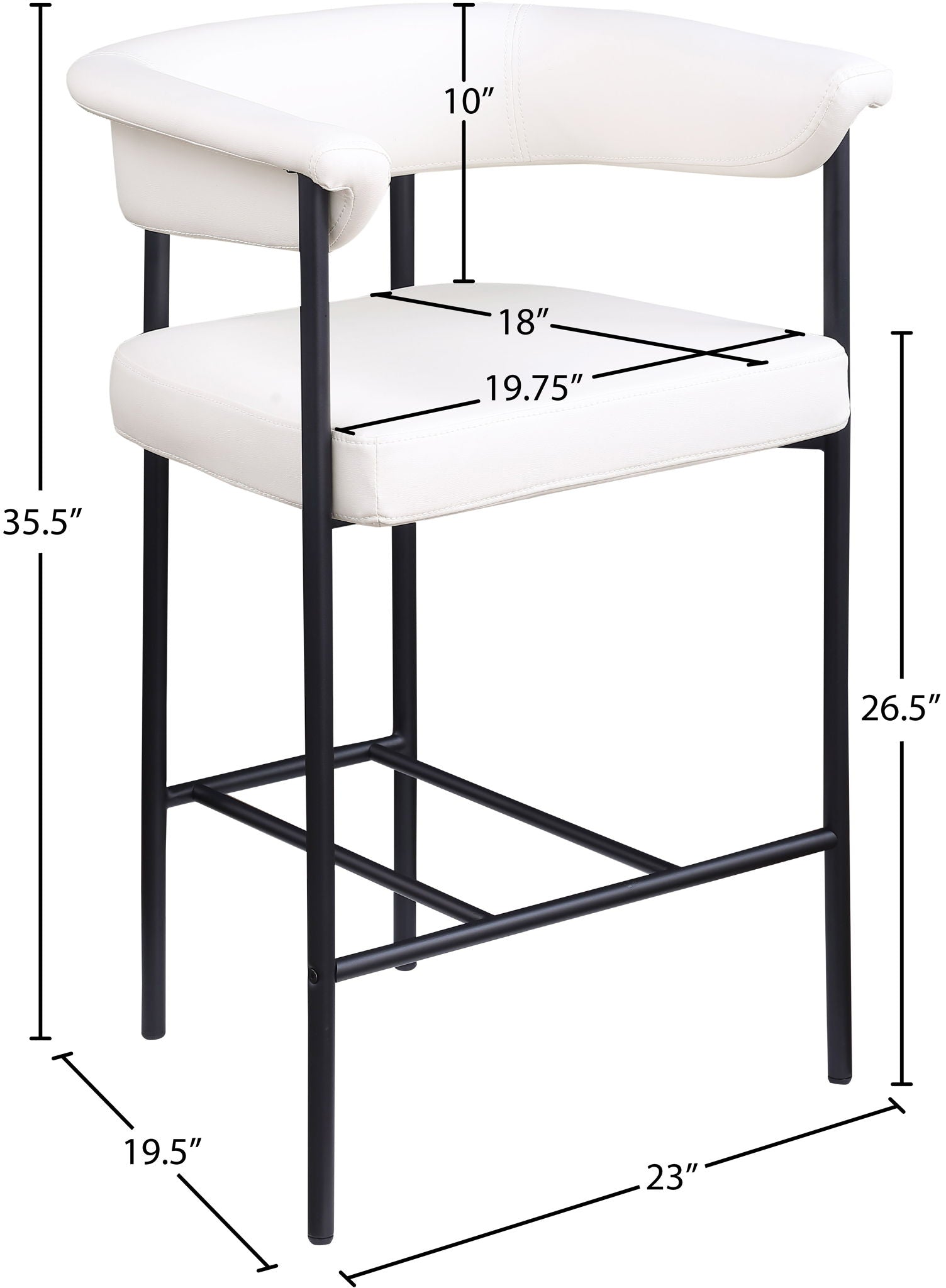 Malin - Faux Leather Counter Stool (Set of 2)