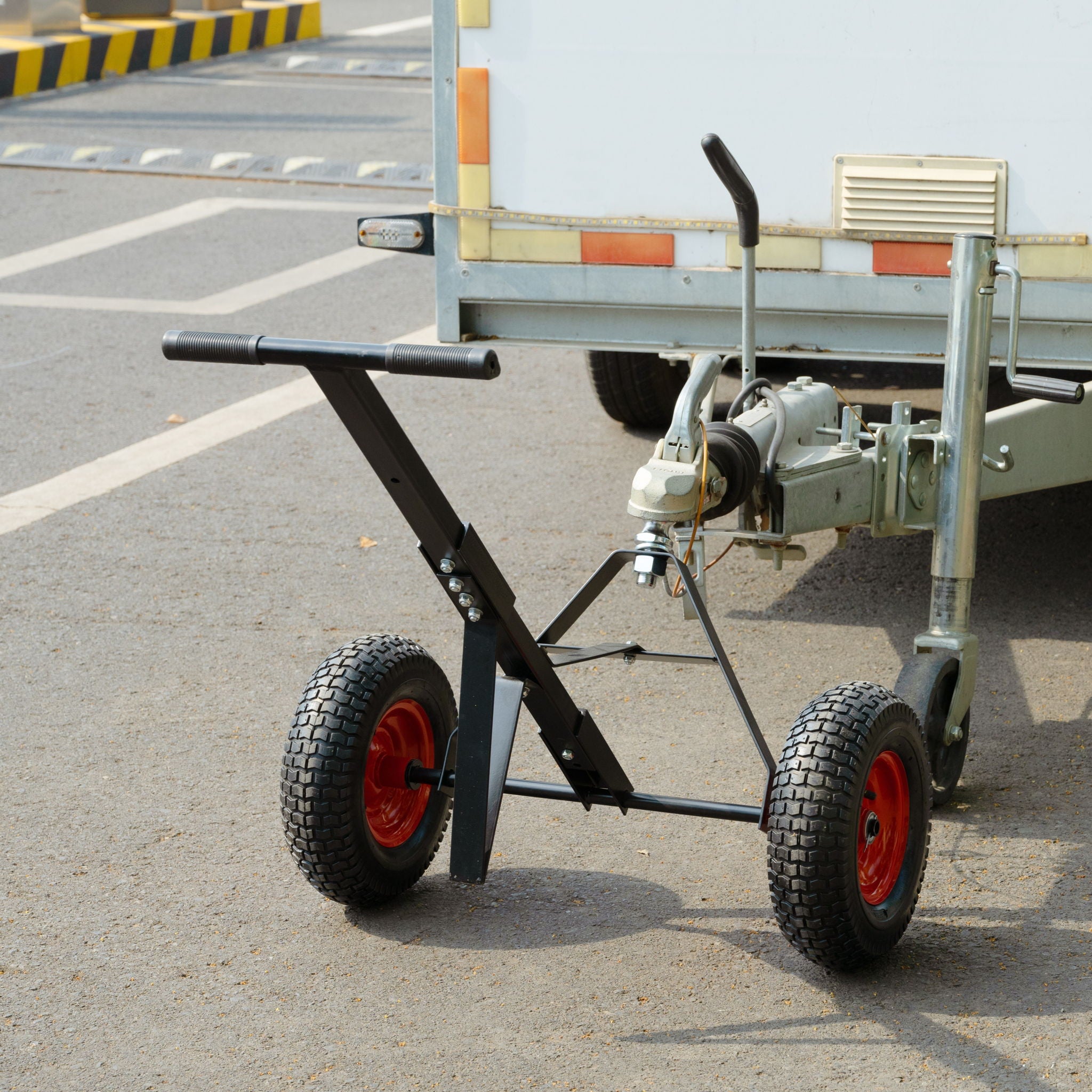 Heavy Duty Trailer Dolly With 2" Ball 1000 Lb Capacity For Easy Mobility - Black