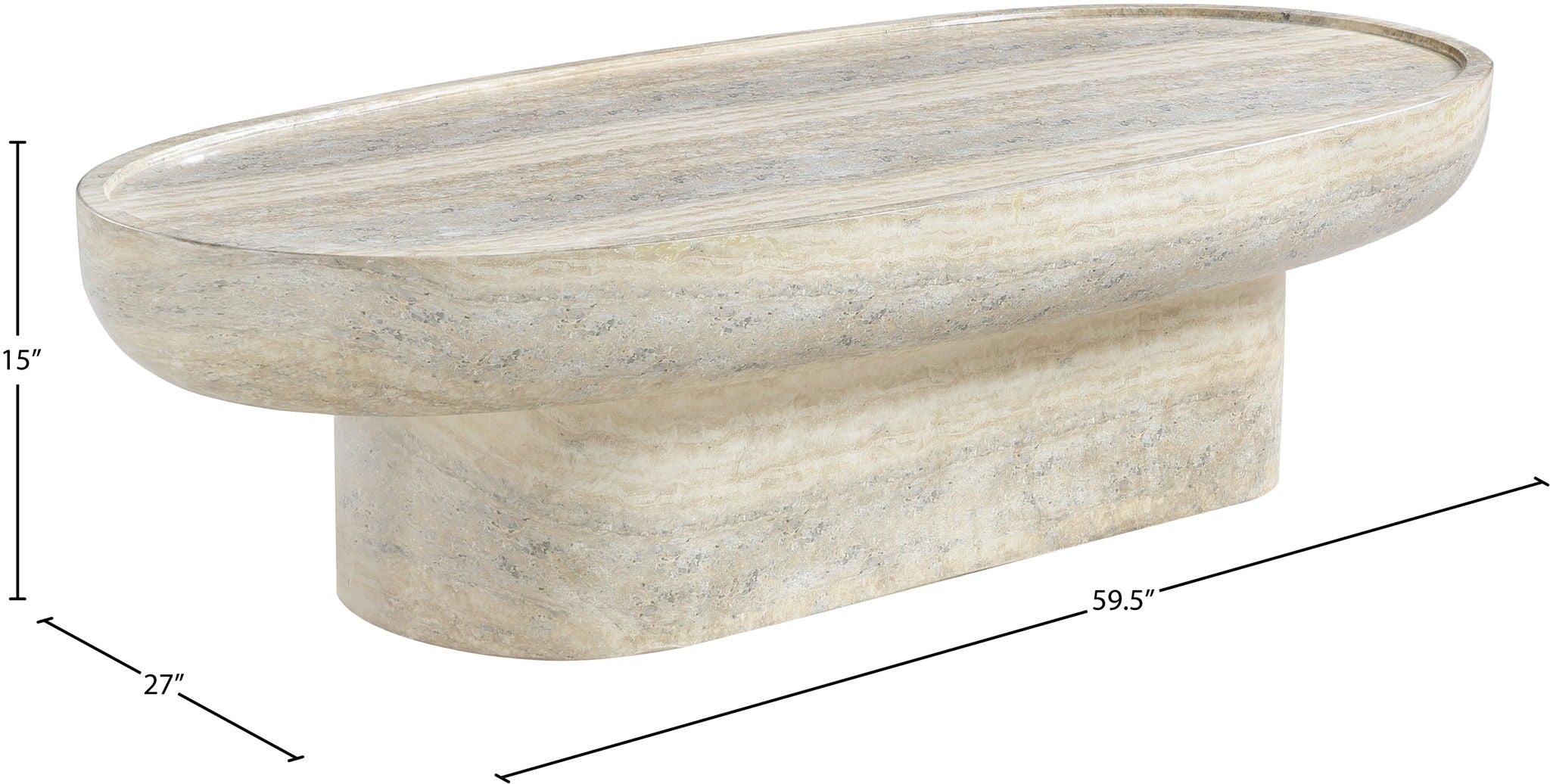Tivoli - Indoor / Outdoor Coffee Table - Travertine Concrete