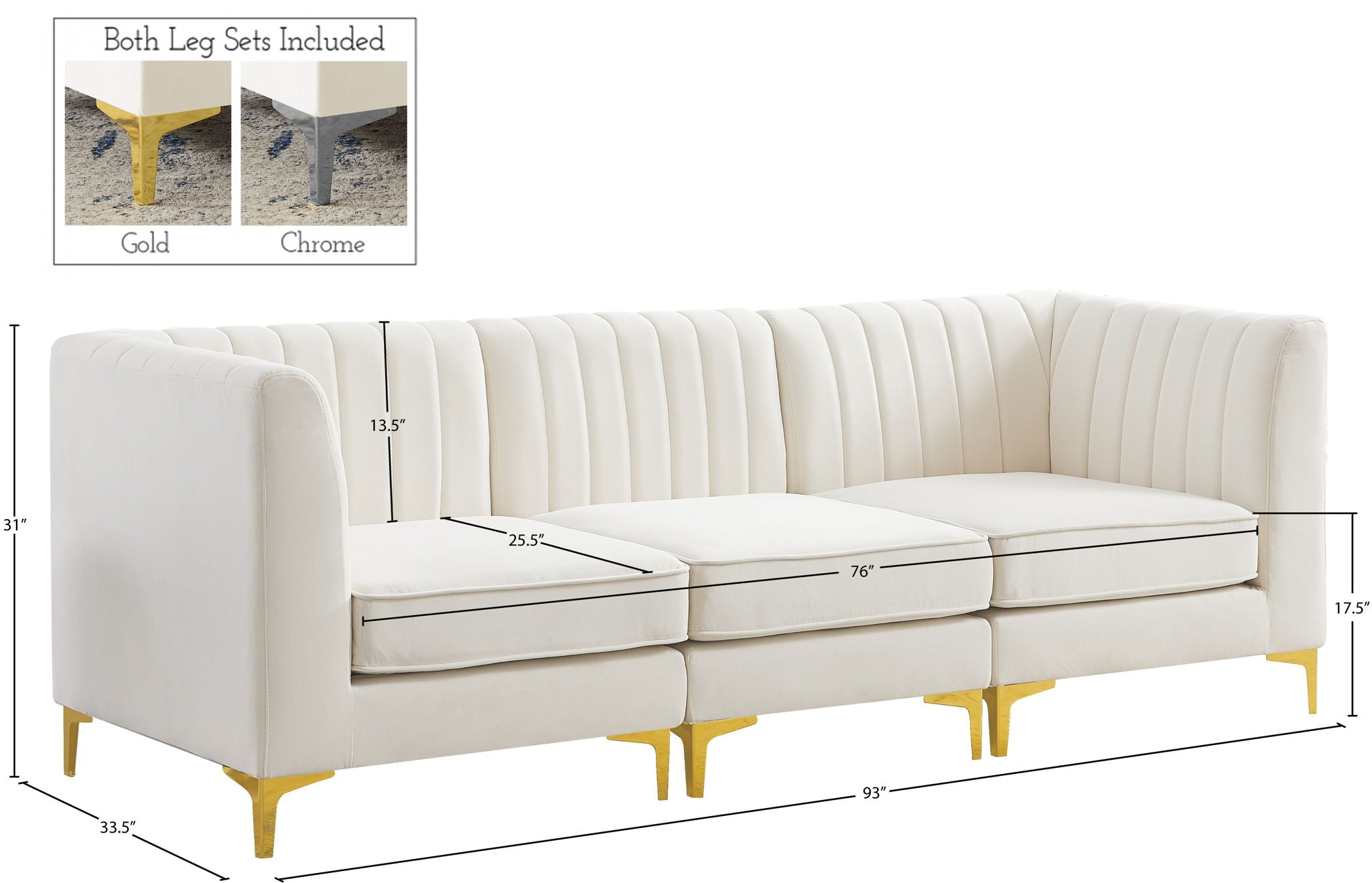 Alina - 3 Piece Modular Sectional