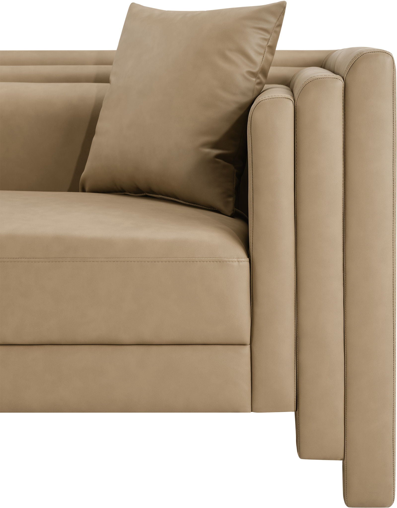Everett - Vegan Leather 67" Upholstered Loveseat - Tan