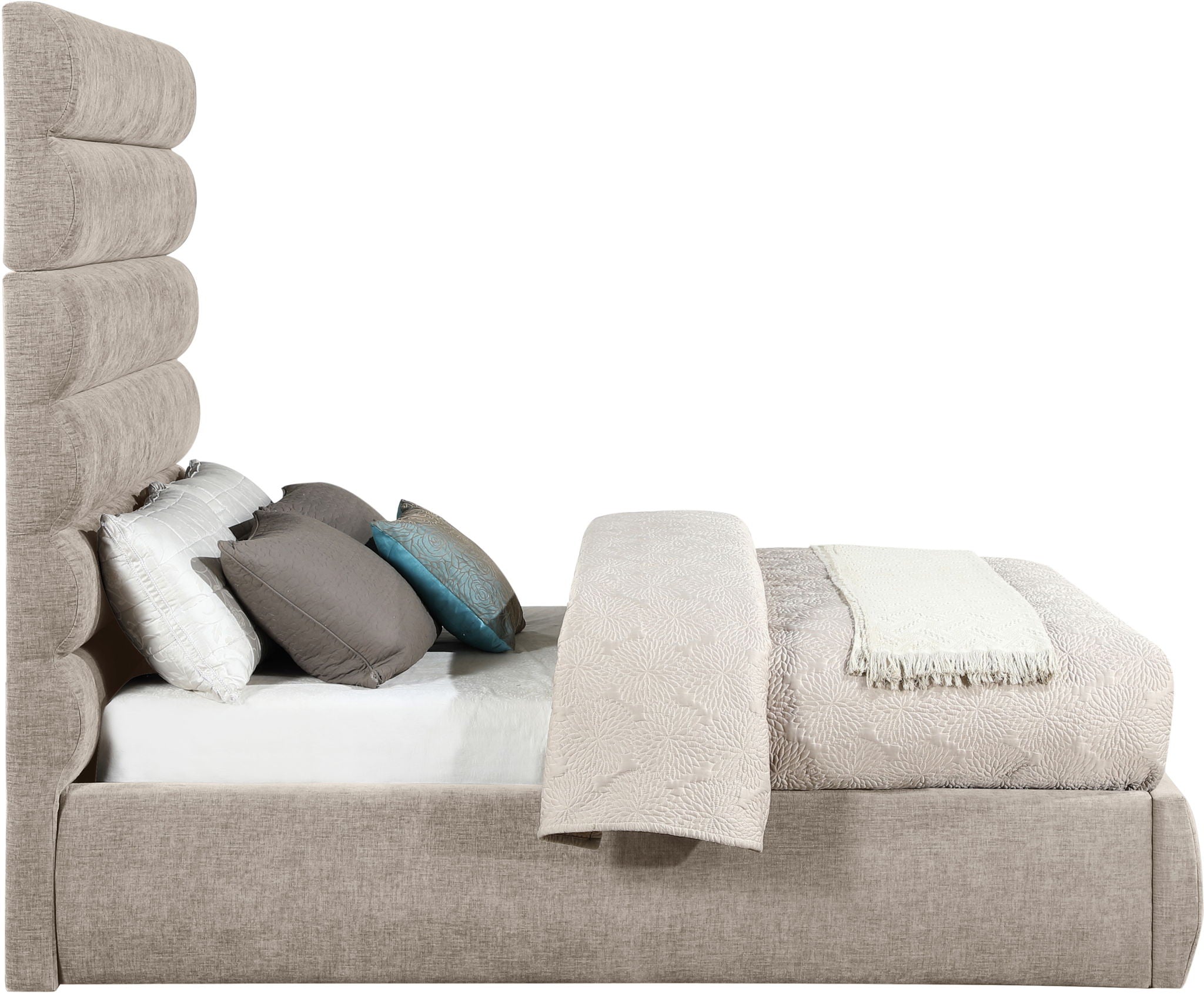 Adam - Chenille Fabric Bed With 70.5" Headboard