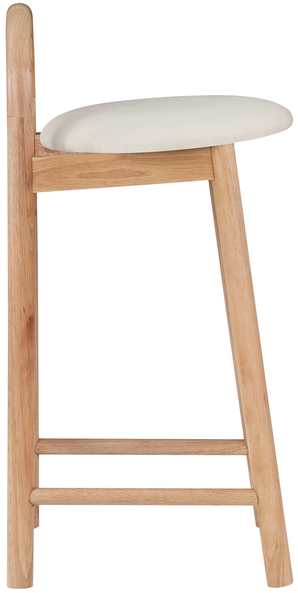 Calvin - Faux Leather Stool - Light Brown Legs